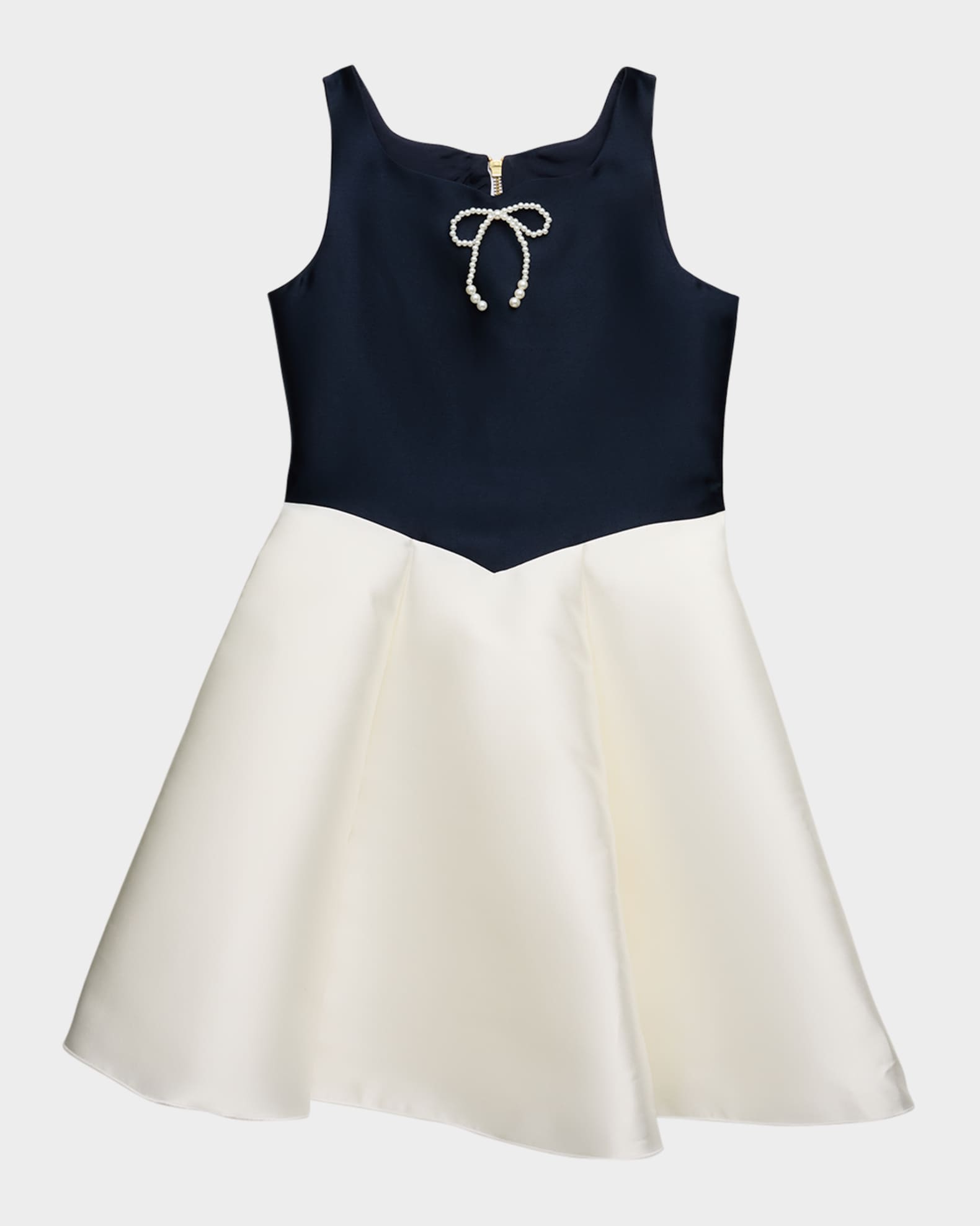 Girl's Pearly Bow A-Line Dress, Size 7-16 0