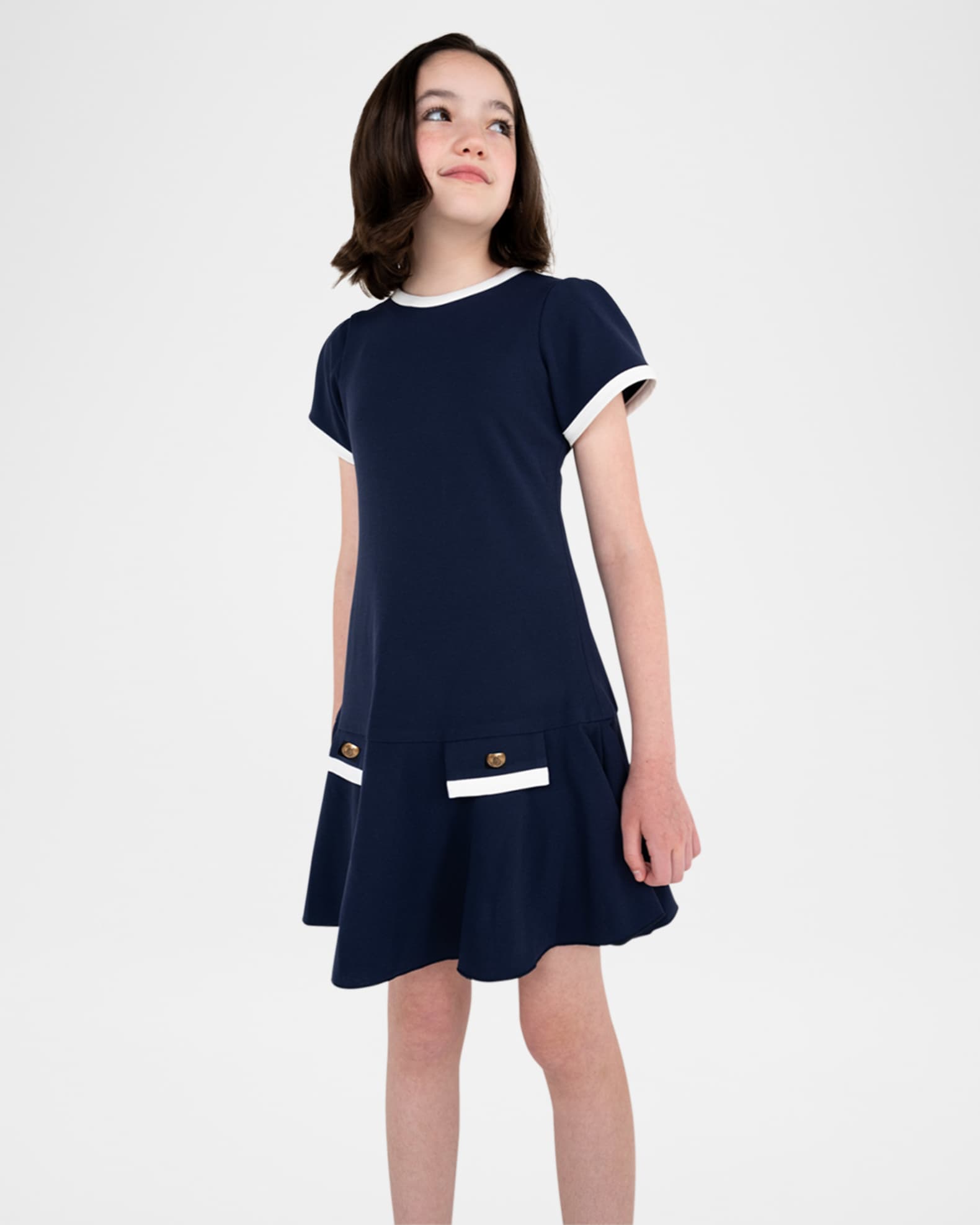 Girl's Noelle Drop-Waist Dress, Size 7-16 1