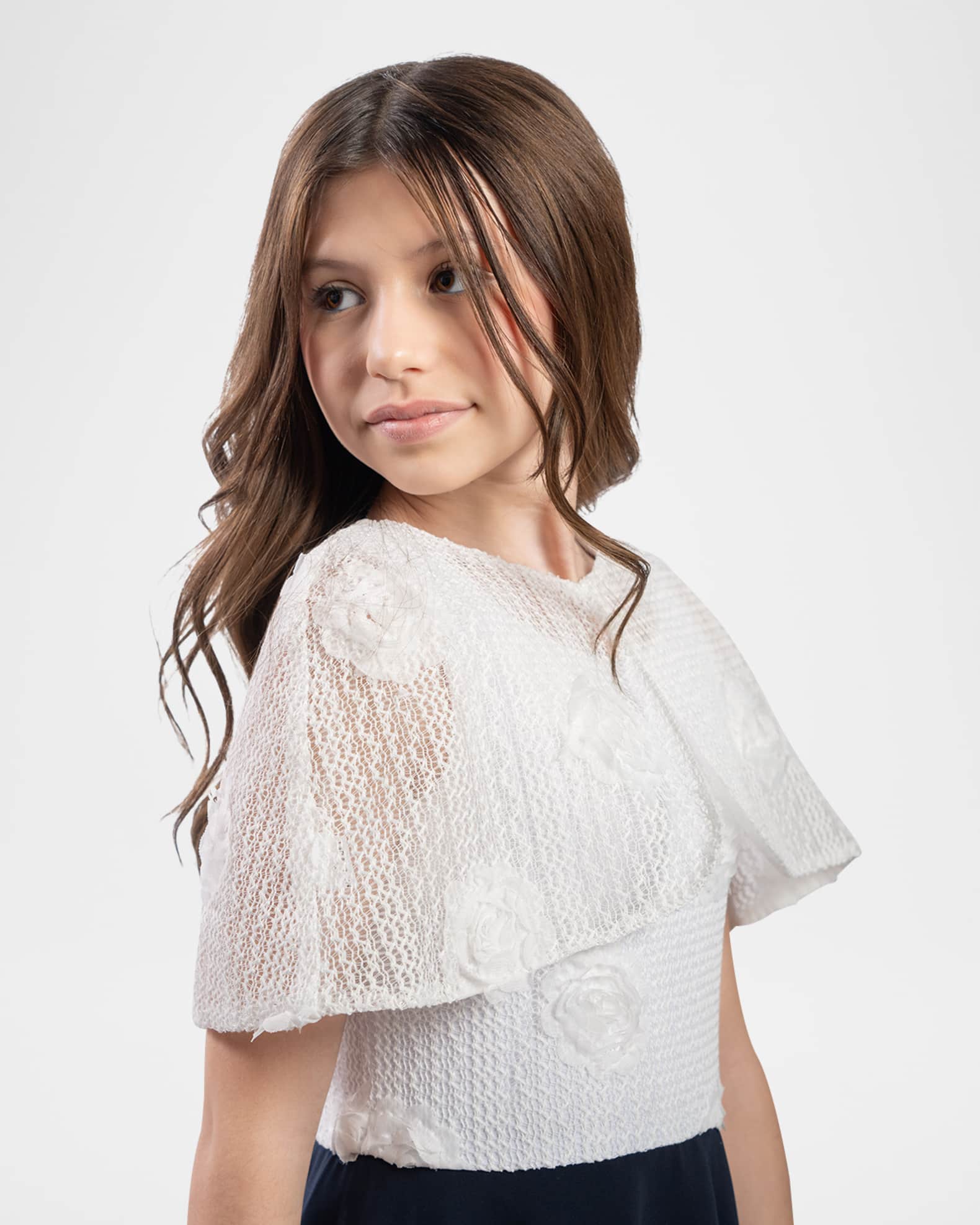 Girl's Celeste Dress with Removable Caplet, Size 7-16 1