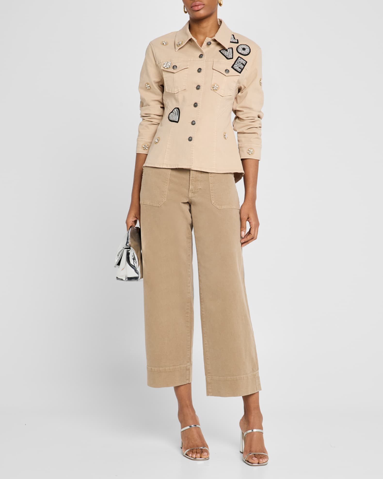 Canyon Embellished Scrunched Denim Jacket 1