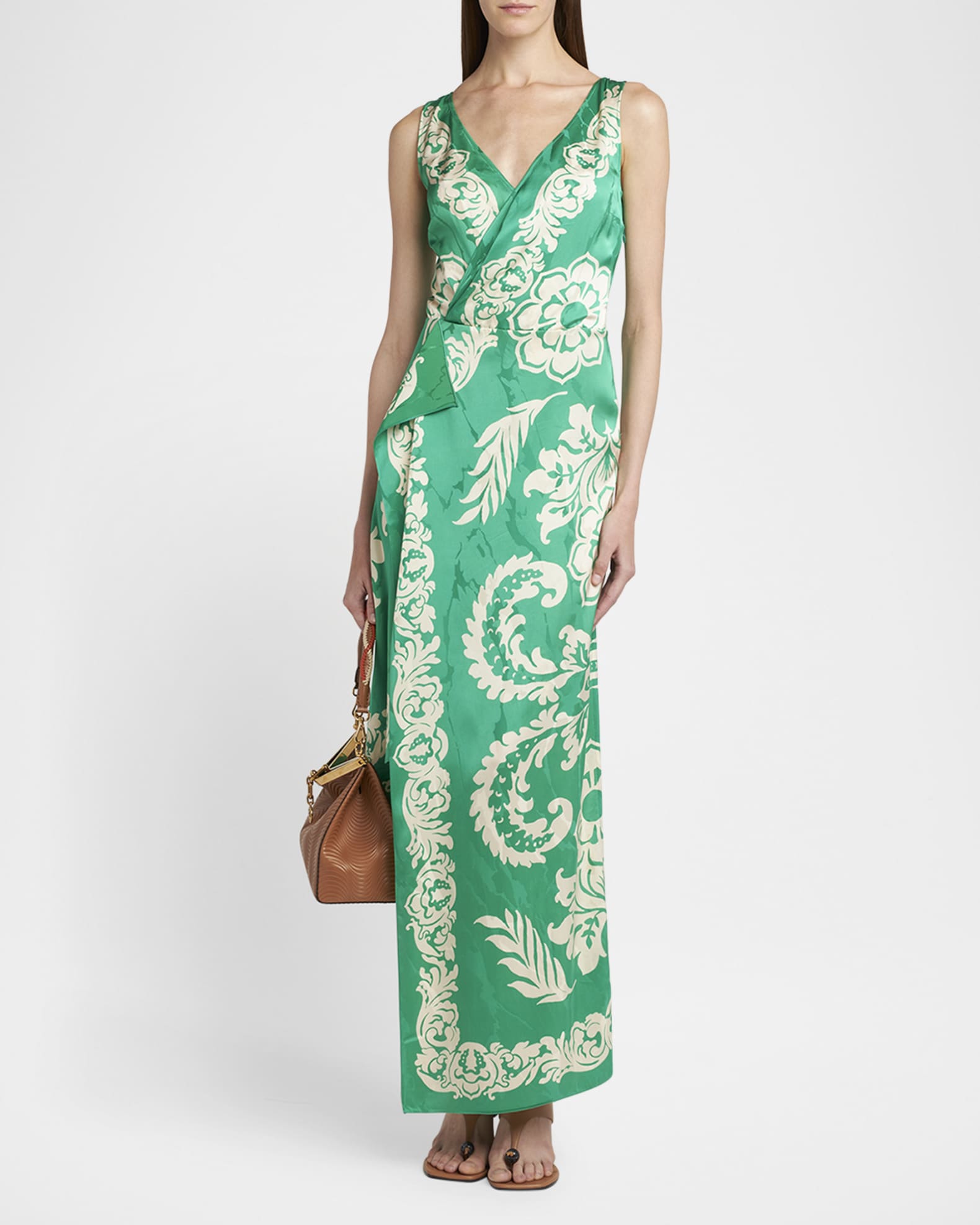 Wrap Draped Sleeveless Maxi Dress 1