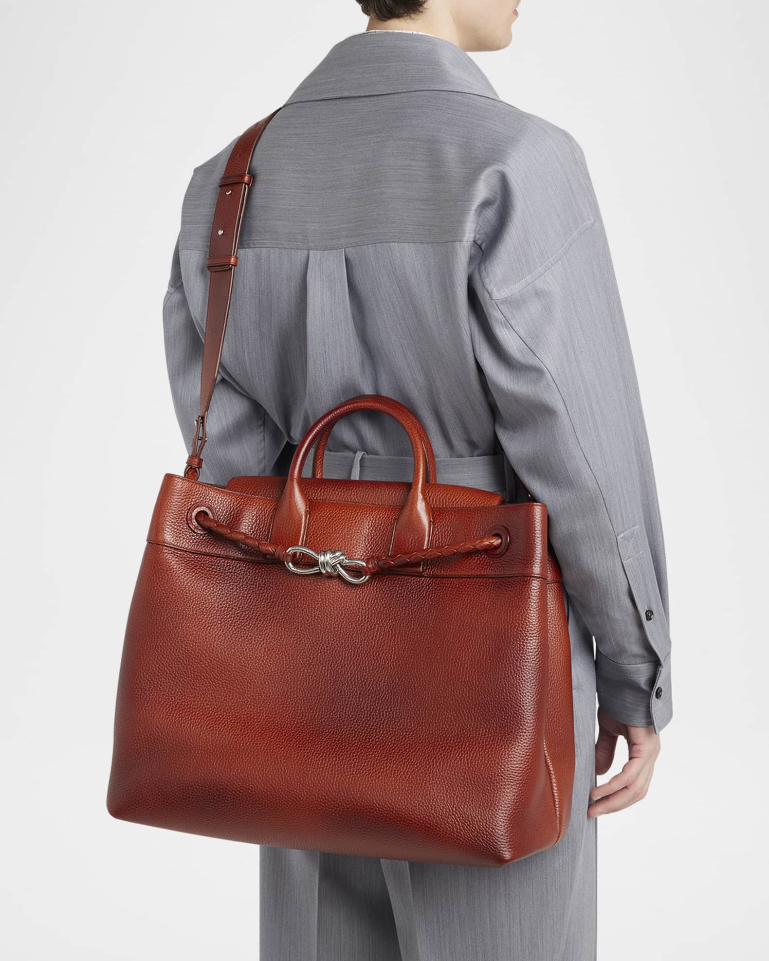 Men's Small Andiamo Voyager Leather Weekender Bag  1