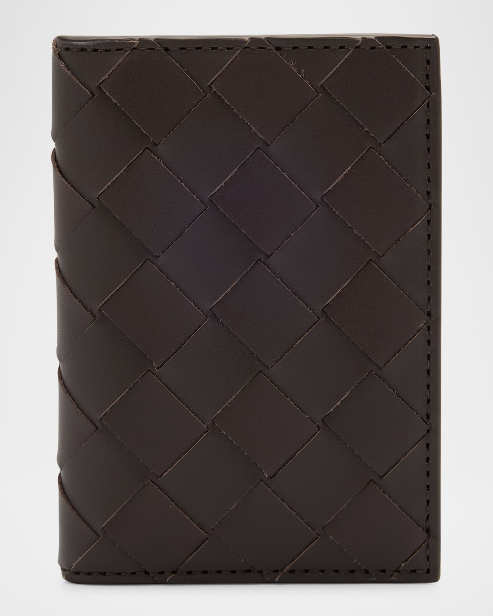 Men's Intrecciato Leather Flap Card Case 0