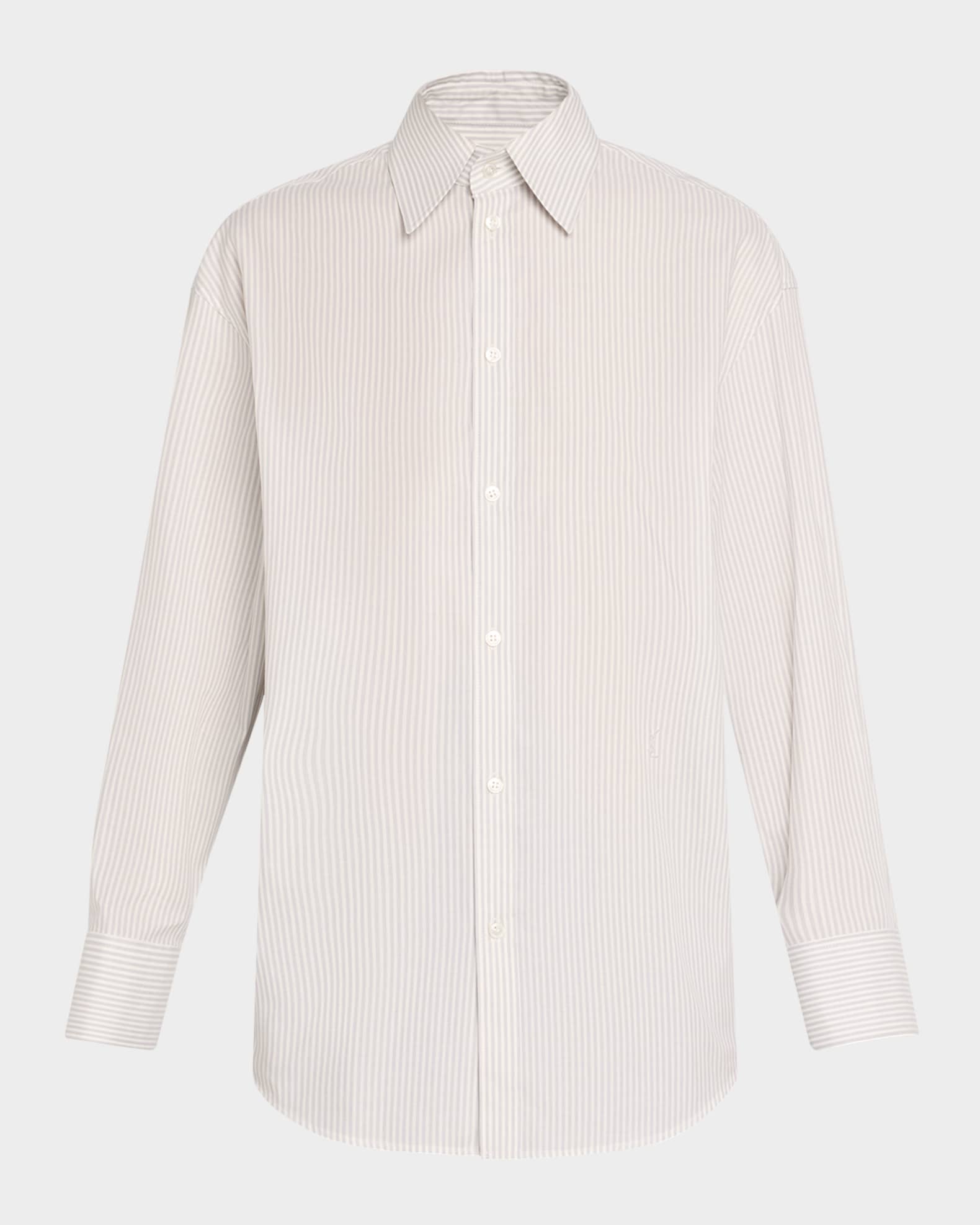 Long-Sleeve Collared Button-Down Blouse 0
