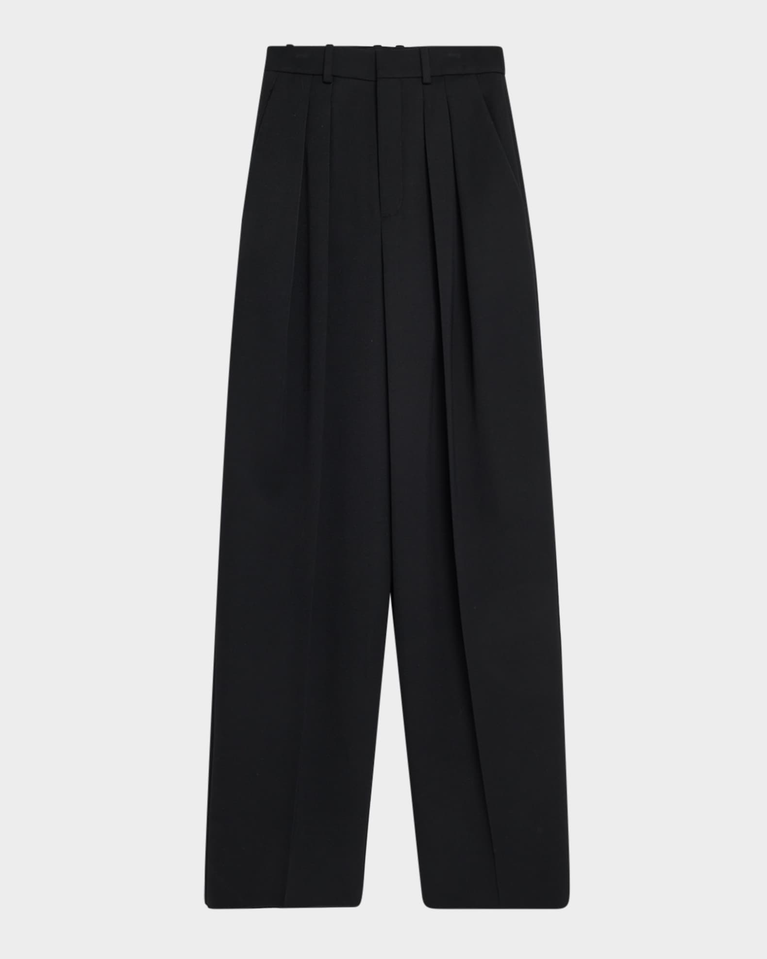 Pleated Wide-Leg Trousers 0