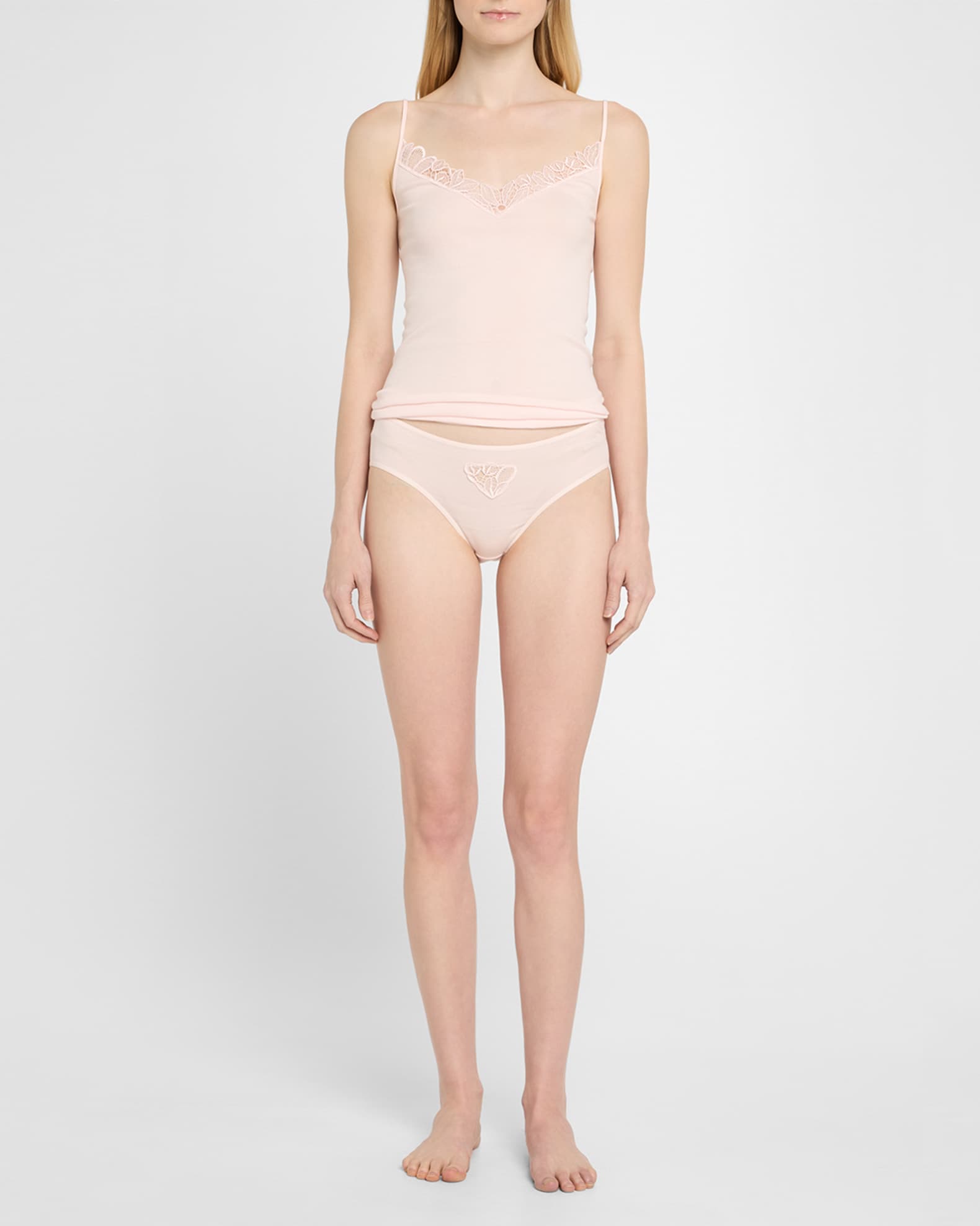 Belina Embroidered-Trim Cotton Cami 1