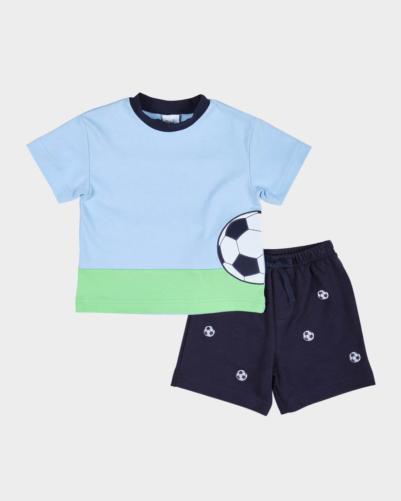 Boy's Soccer Ball Shirt & Shorts Set, Size 12M-4 0