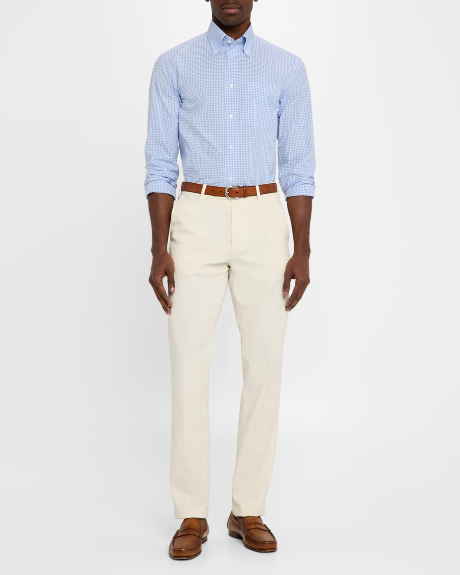 Men's Gingham Sport Shirt - Thumbnail 2