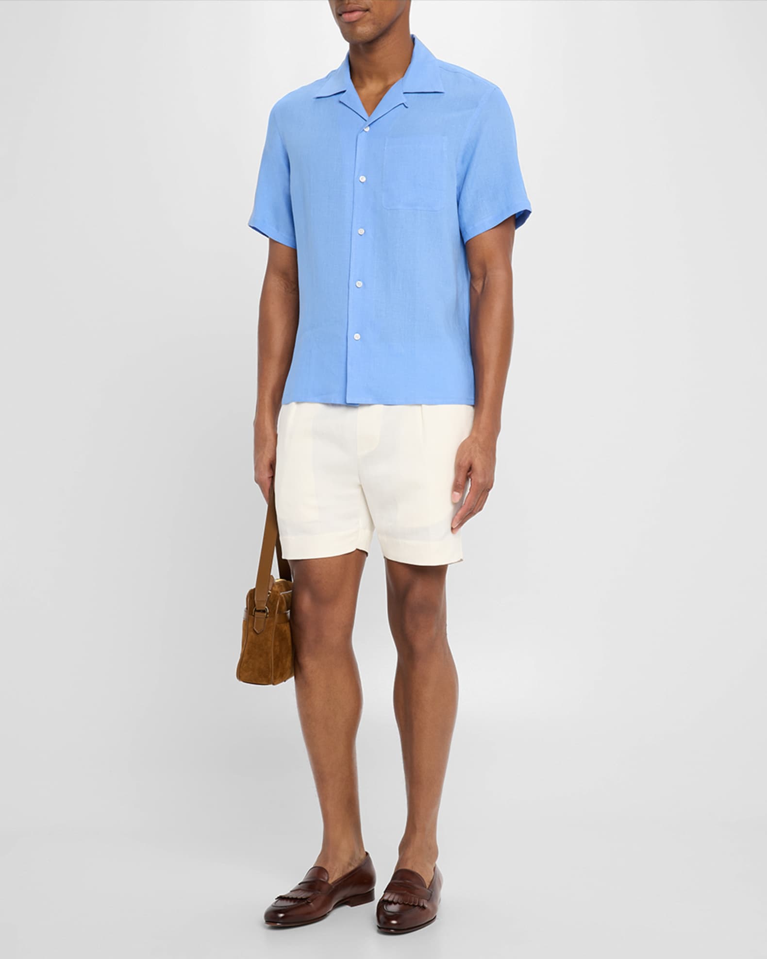 Men's Hand-Tailored Pleated Drawstring Shorts