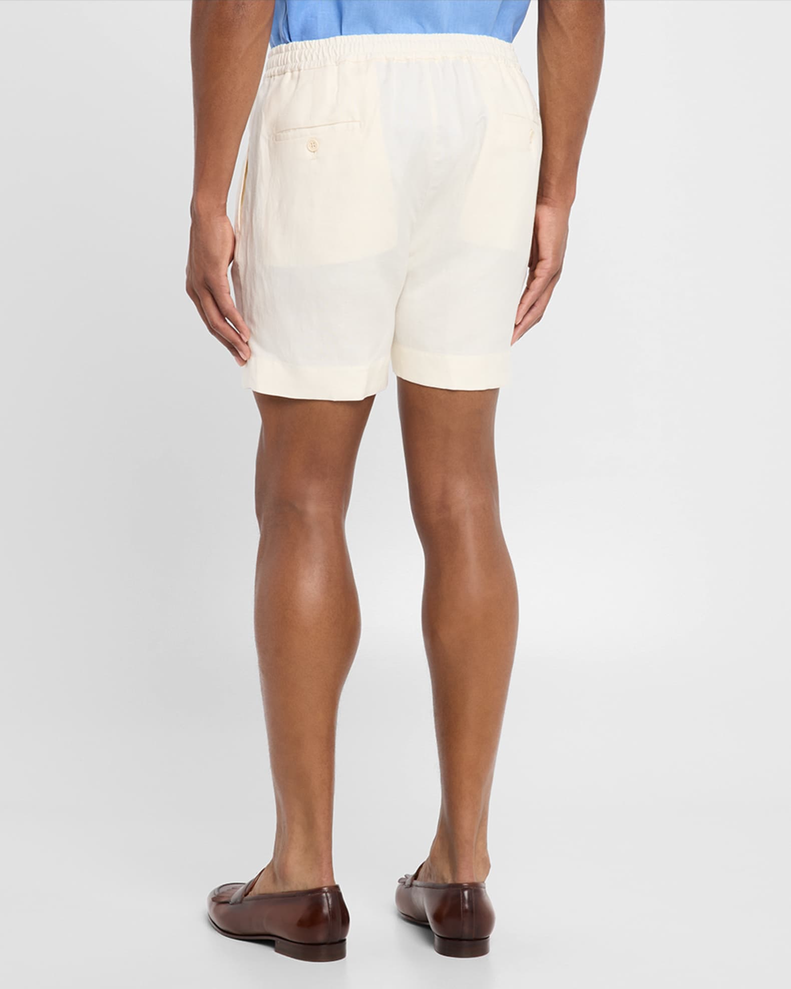 Men's Hand-Tailored Pleated Drawstring Shorts
