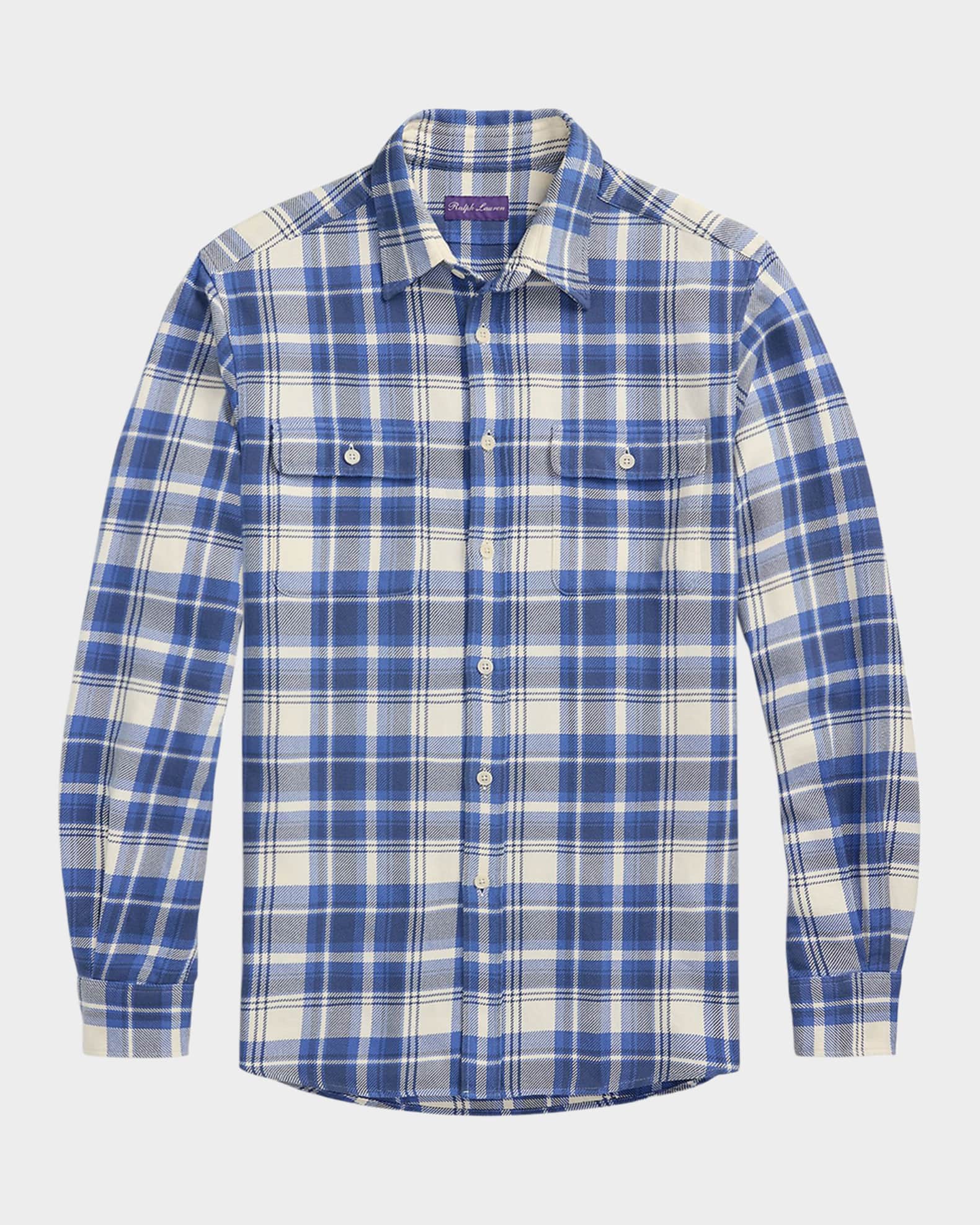 Men's Plaid Twill Sport Shirt