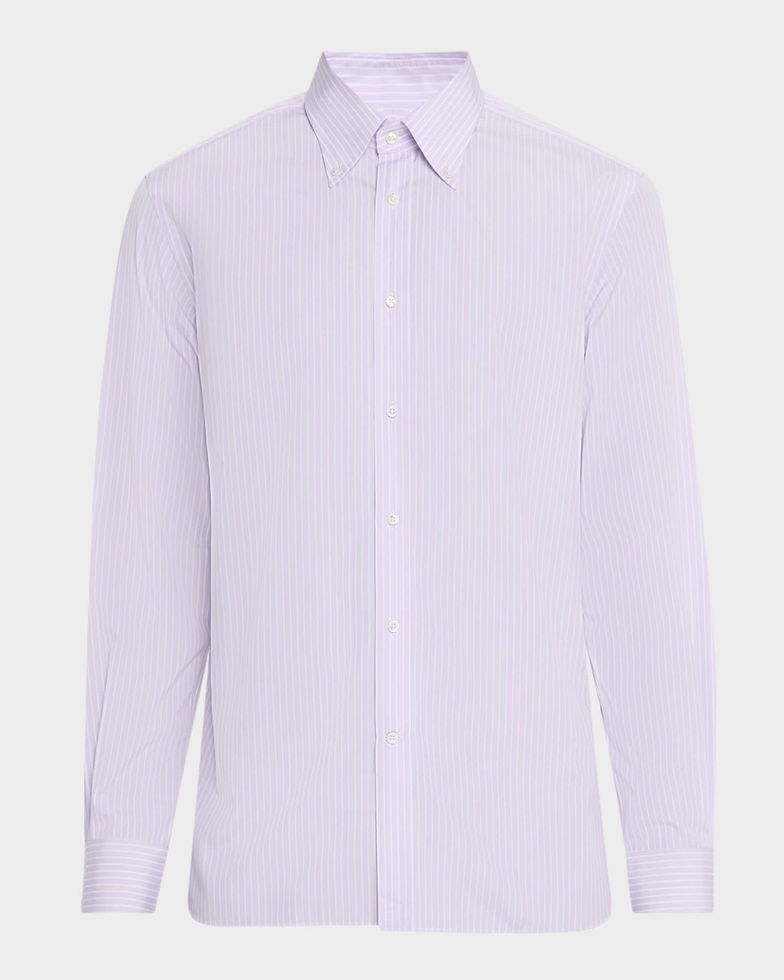 Men's Striped End-on-End Sport Shirt