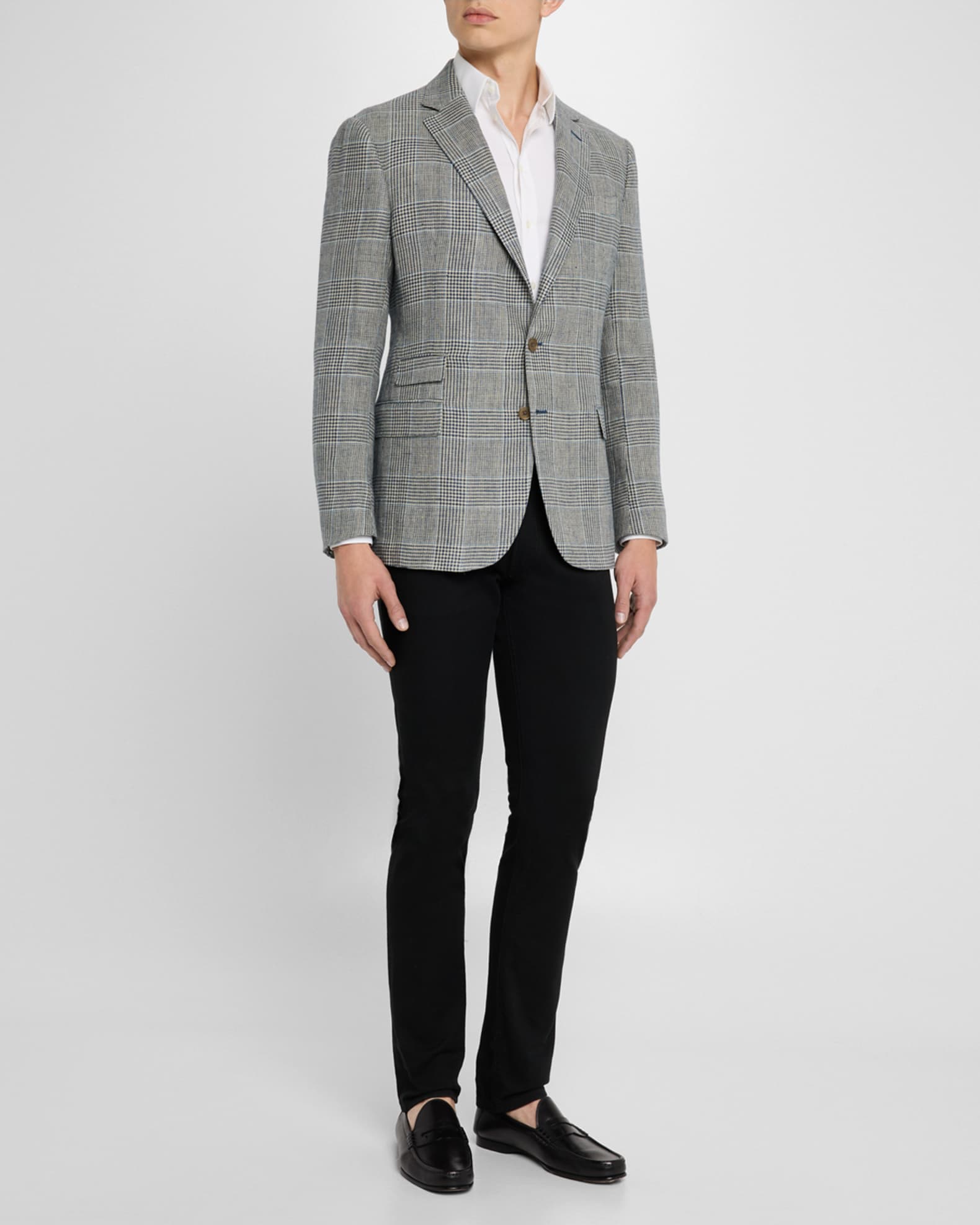 Men's Kent Glen Plaid Linen Sport Coat 1