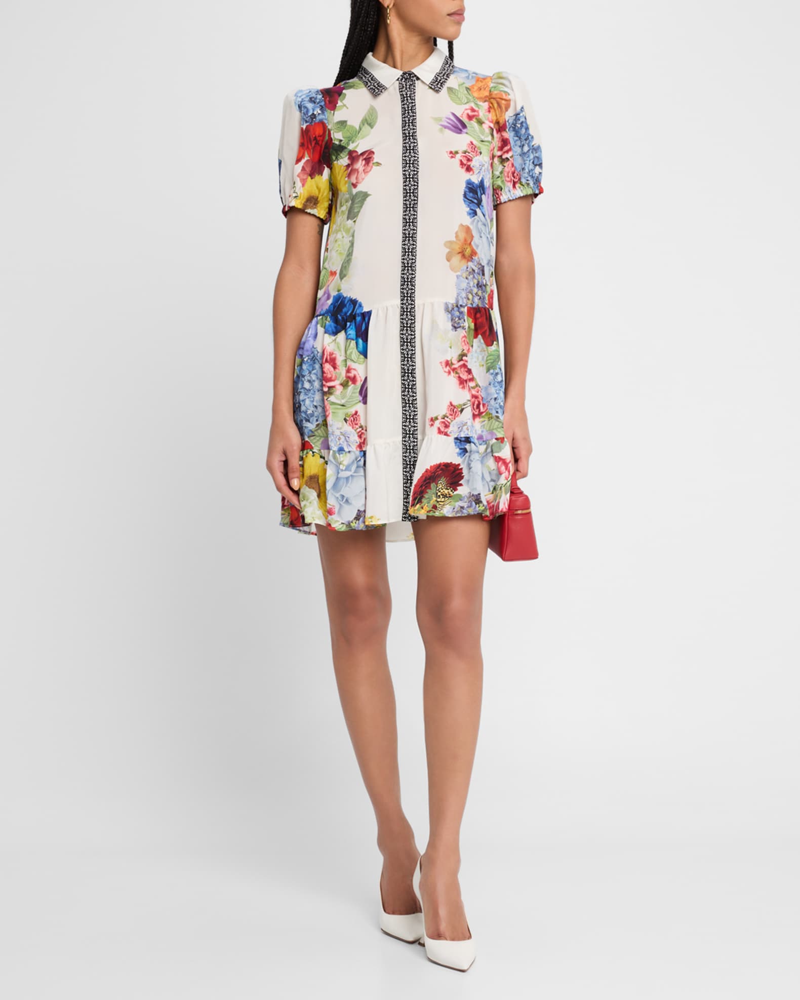 Claire Tiered Mini Shirtdress 1