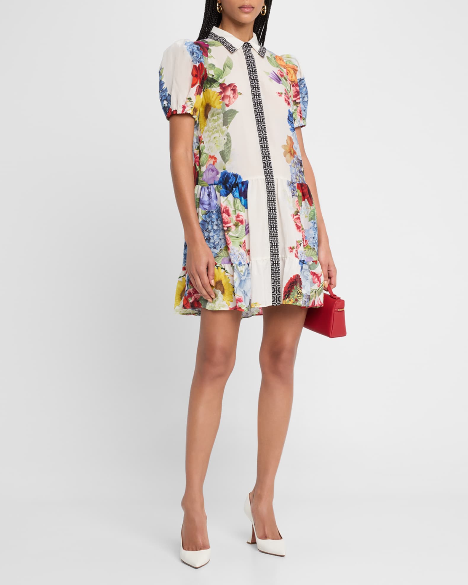 Claire Tiered Mini Shirtdress