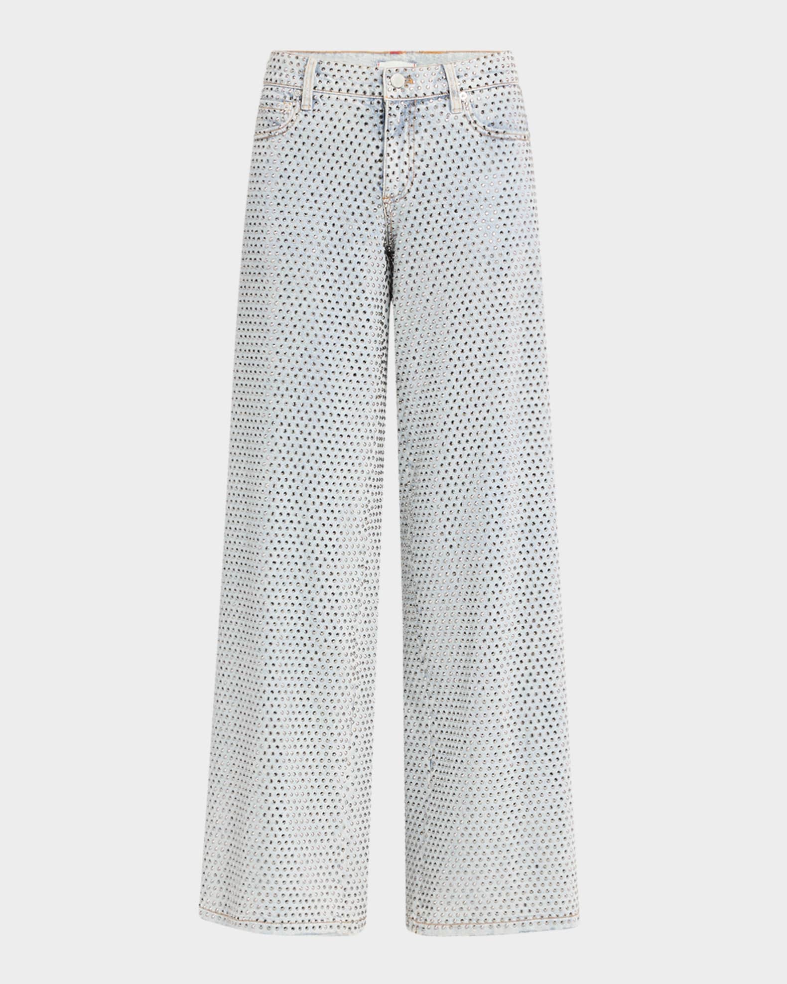 Trish Low-Rise Embellished Baggy Jeans 0