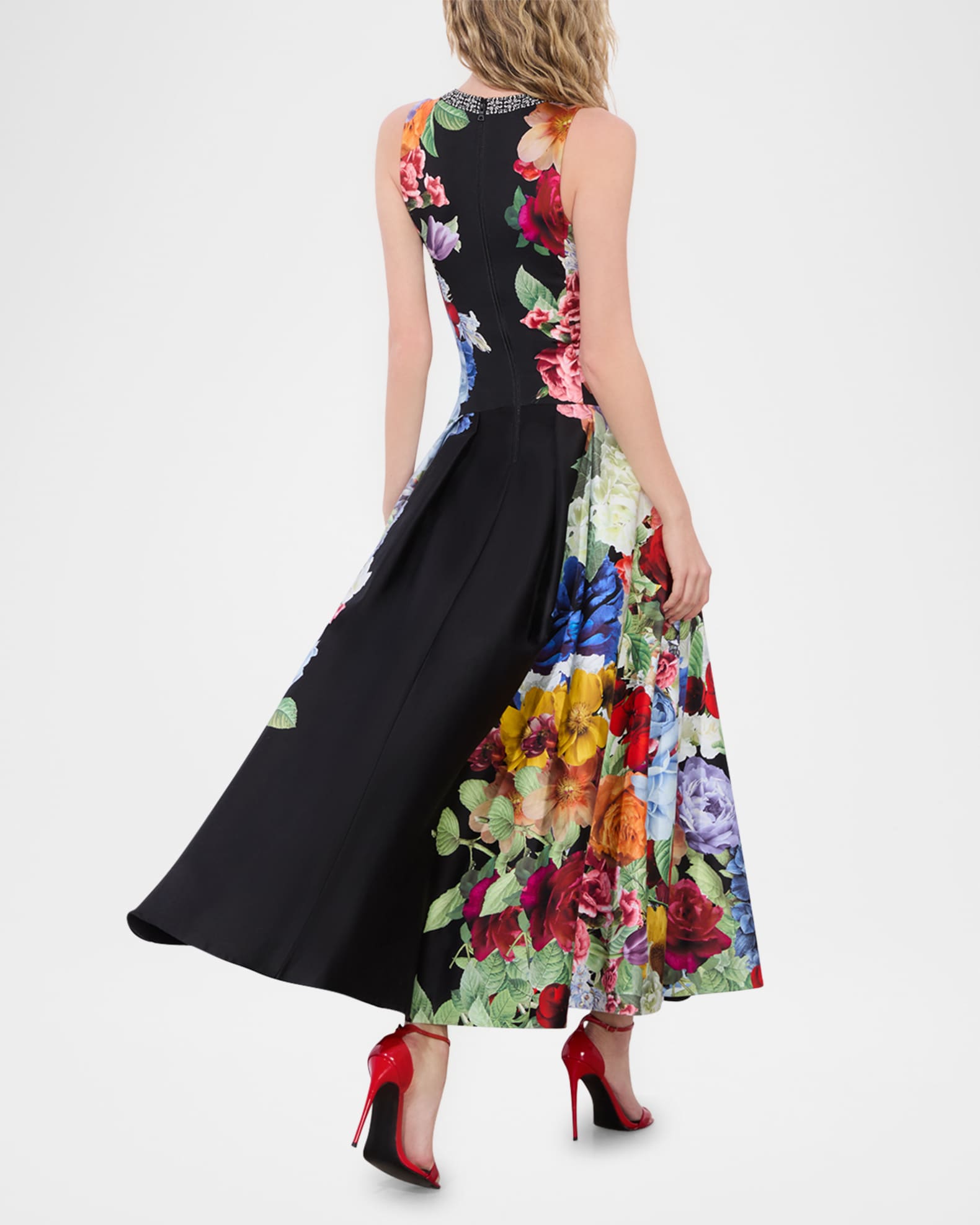 Alice+Olivia■Adley Floral Panel Midi Dress■ドレス Alice + Olivia Adley Floral Panel Midi Dress in Blue | Lyst