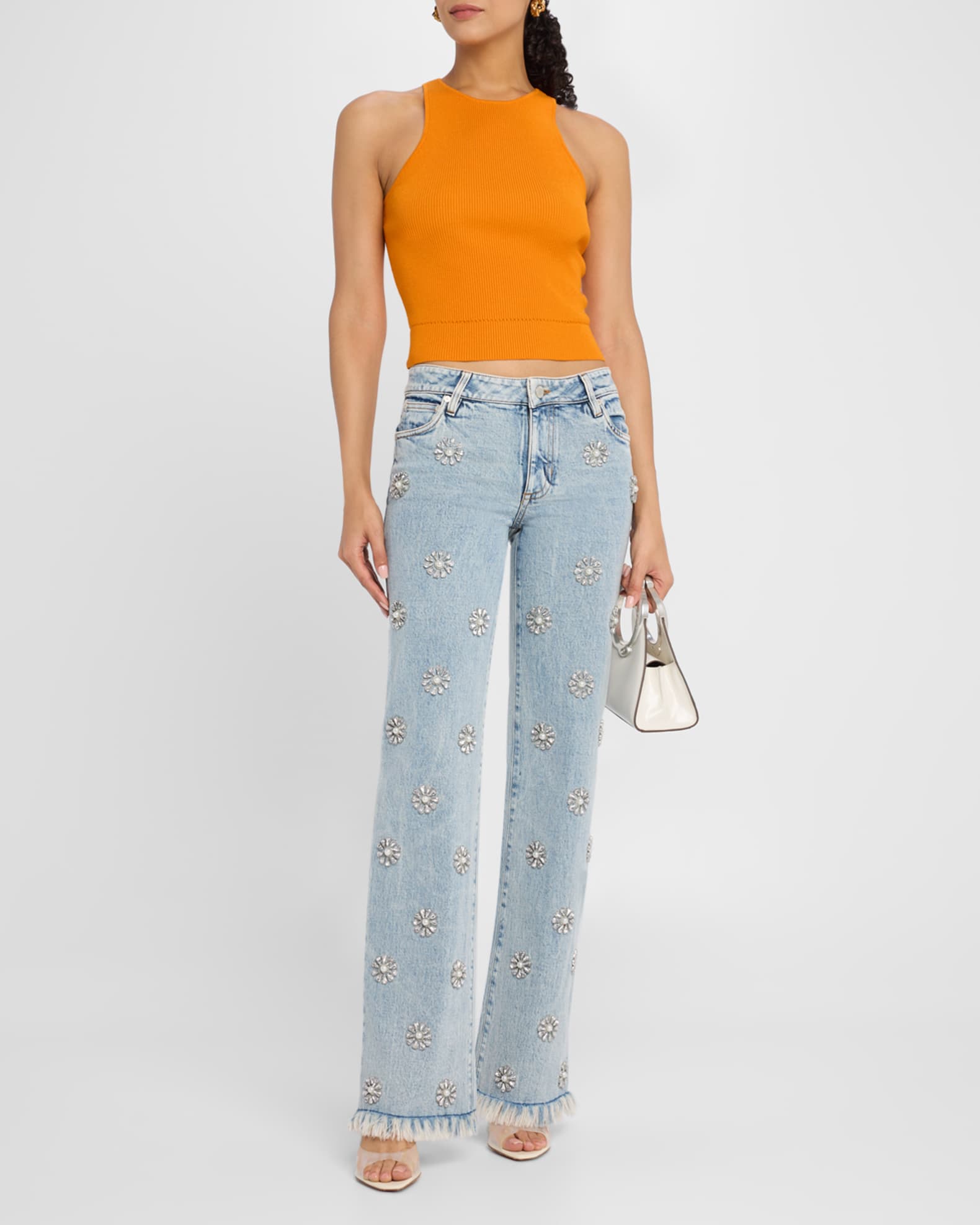Roxie Low-Rise Embellished Straight Jeans - Thumbnail 2