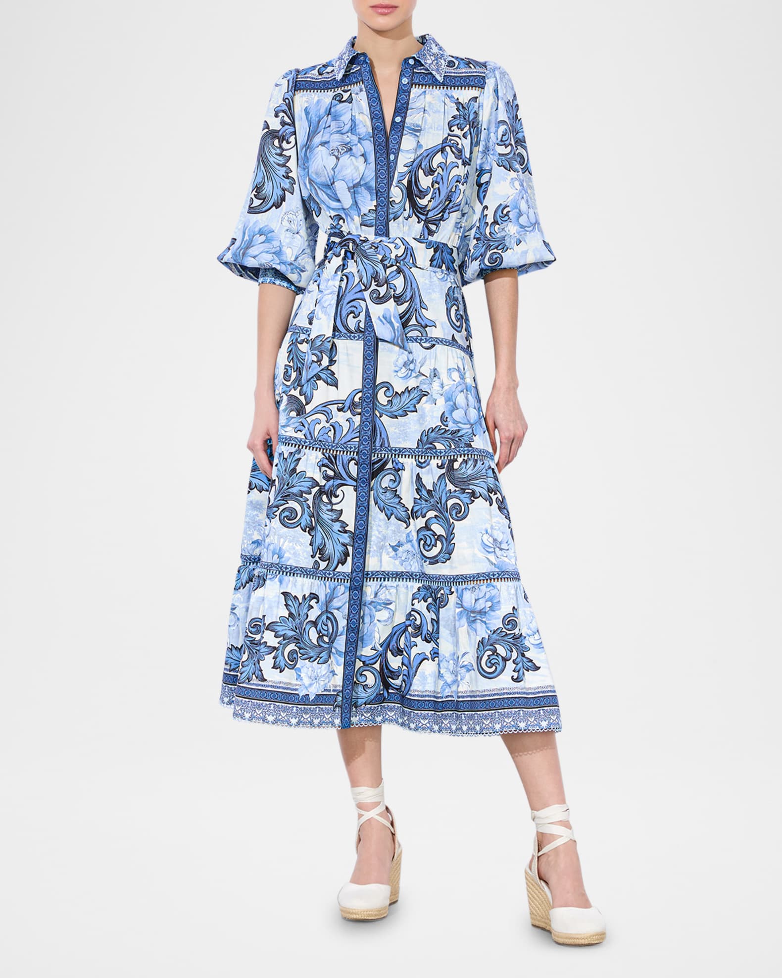 Geneva Tiered Button-Front Midi Dress 1
