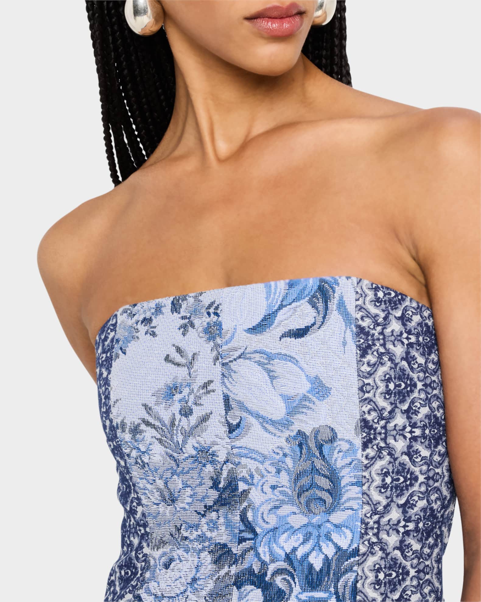 Violet Strapless Seamed A-Line Mini Dress