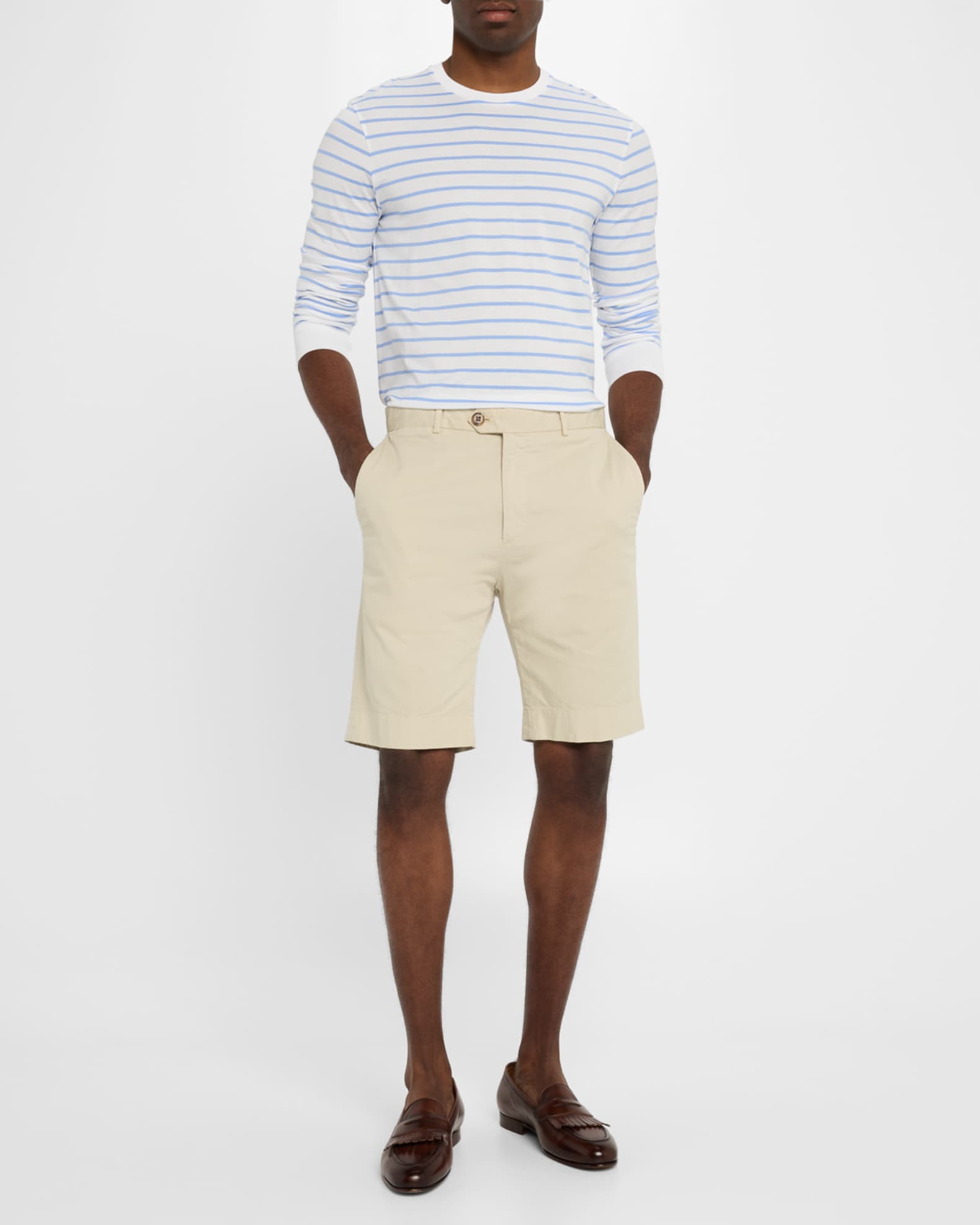 Men's Cotton Lisle Striped T-Shirt - Thumbnail 2