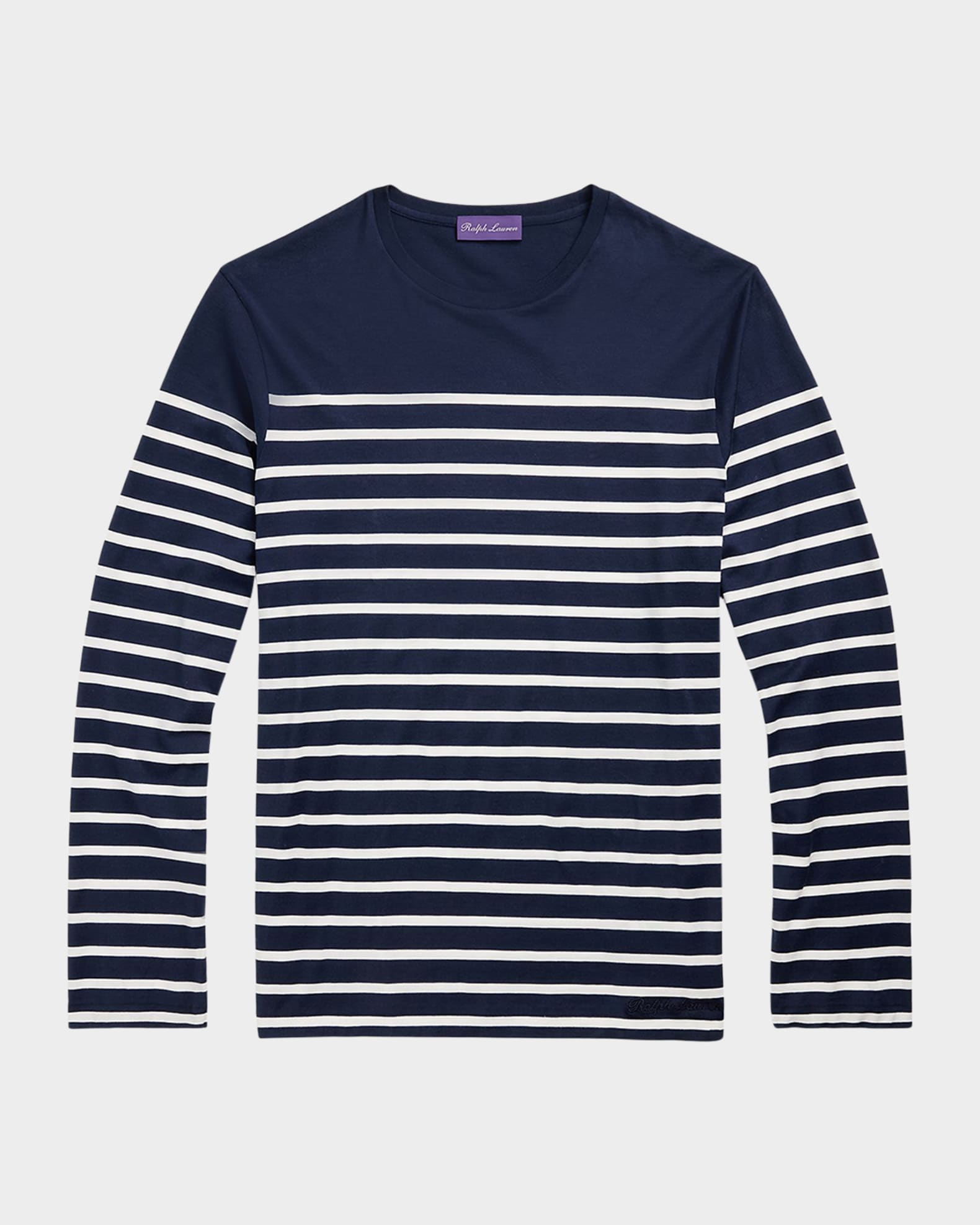 Men's Striped Lisle Long-Sleeve T-Shirt