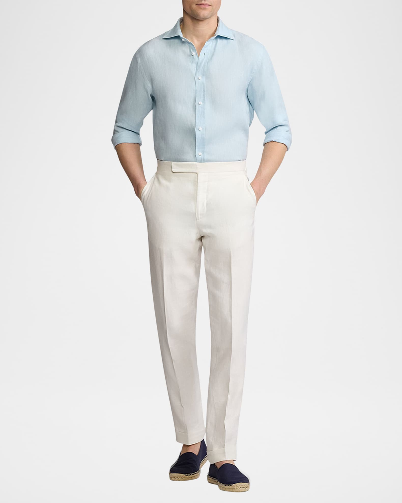 Men's Basketweave Linen Sport Shirt 1
