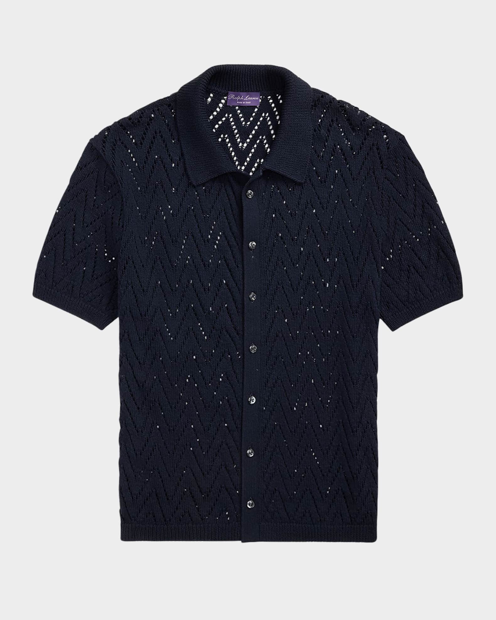 Men's Textured Short-Sleeve Cardigan 0