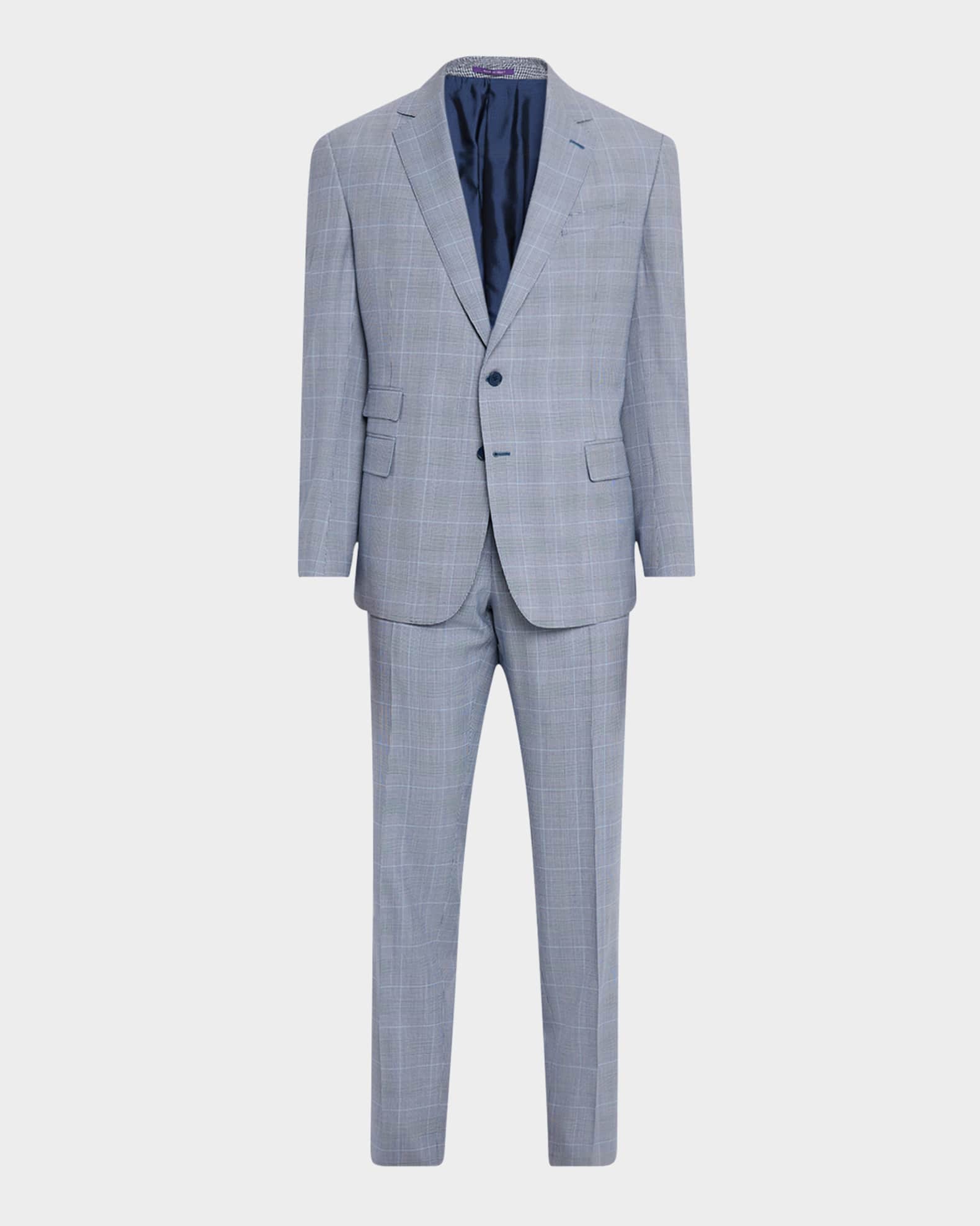 Men's Kent Hand-Tailored Glen Plaid Suit