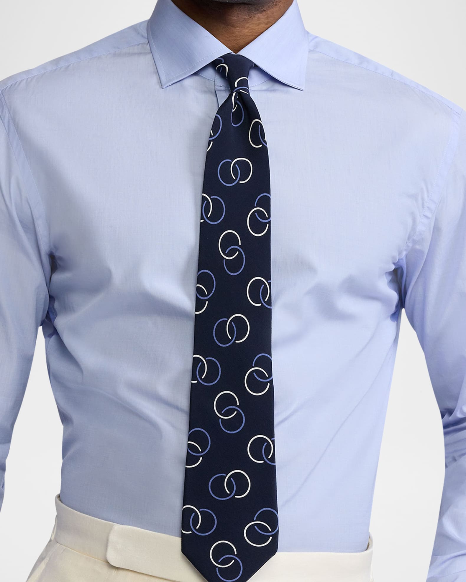Men's Linked Circles Silk Crepe Tie 1