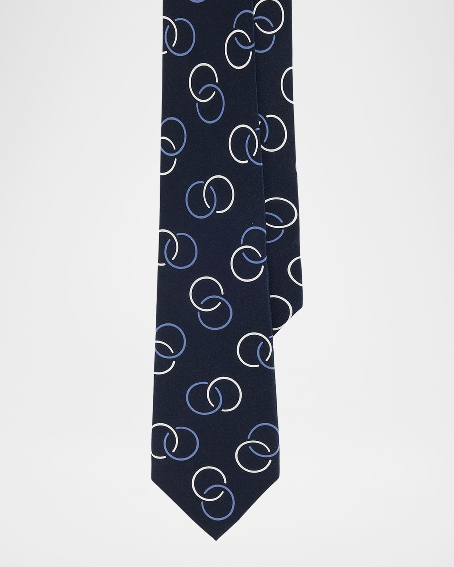 Men's Linked Circles Silk Crepe Tie 0