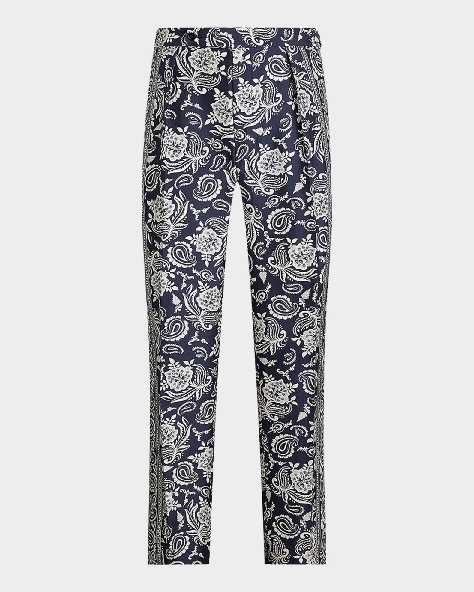パンツ 90s Ralph Lauren Linen Paisley Pants Vintage Early '90s RALPH LAUREN Paisley Print Pants | Cotton