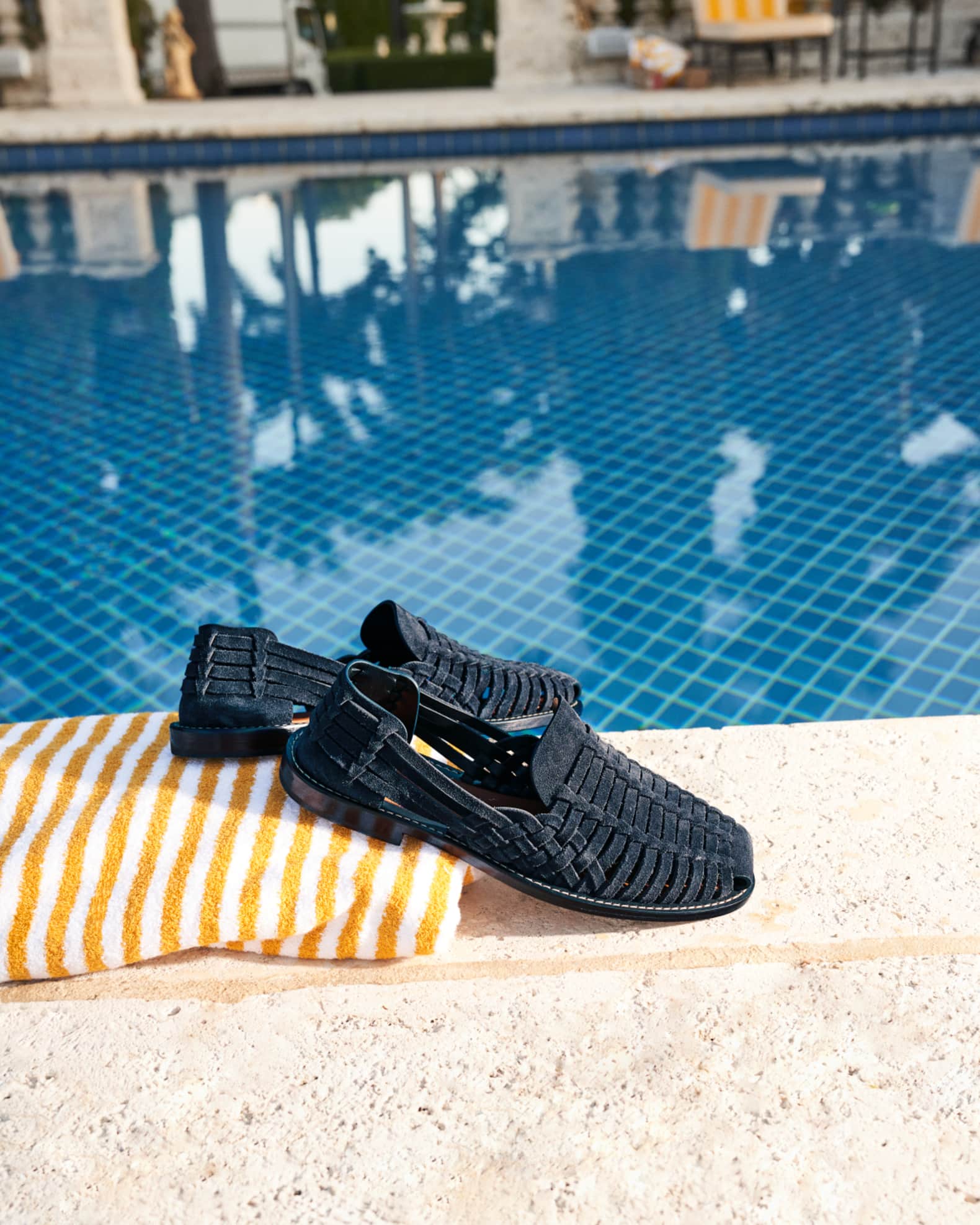 Brunello Cucinelli Men's Woven Suede Sandals | Neiman Marcus