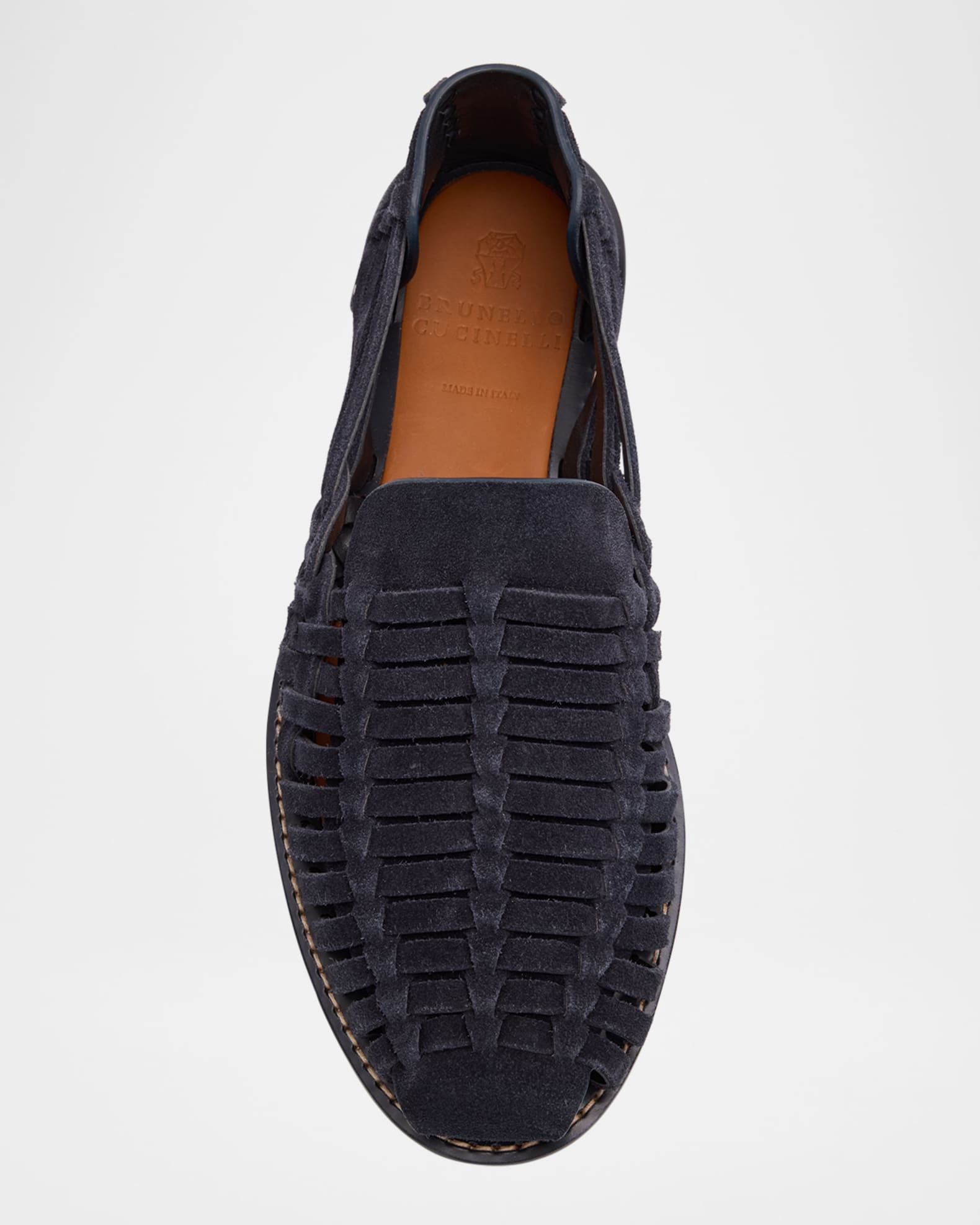 Brunello Cucinelli Men's Woven Suede Sandals | Neiman Marcus