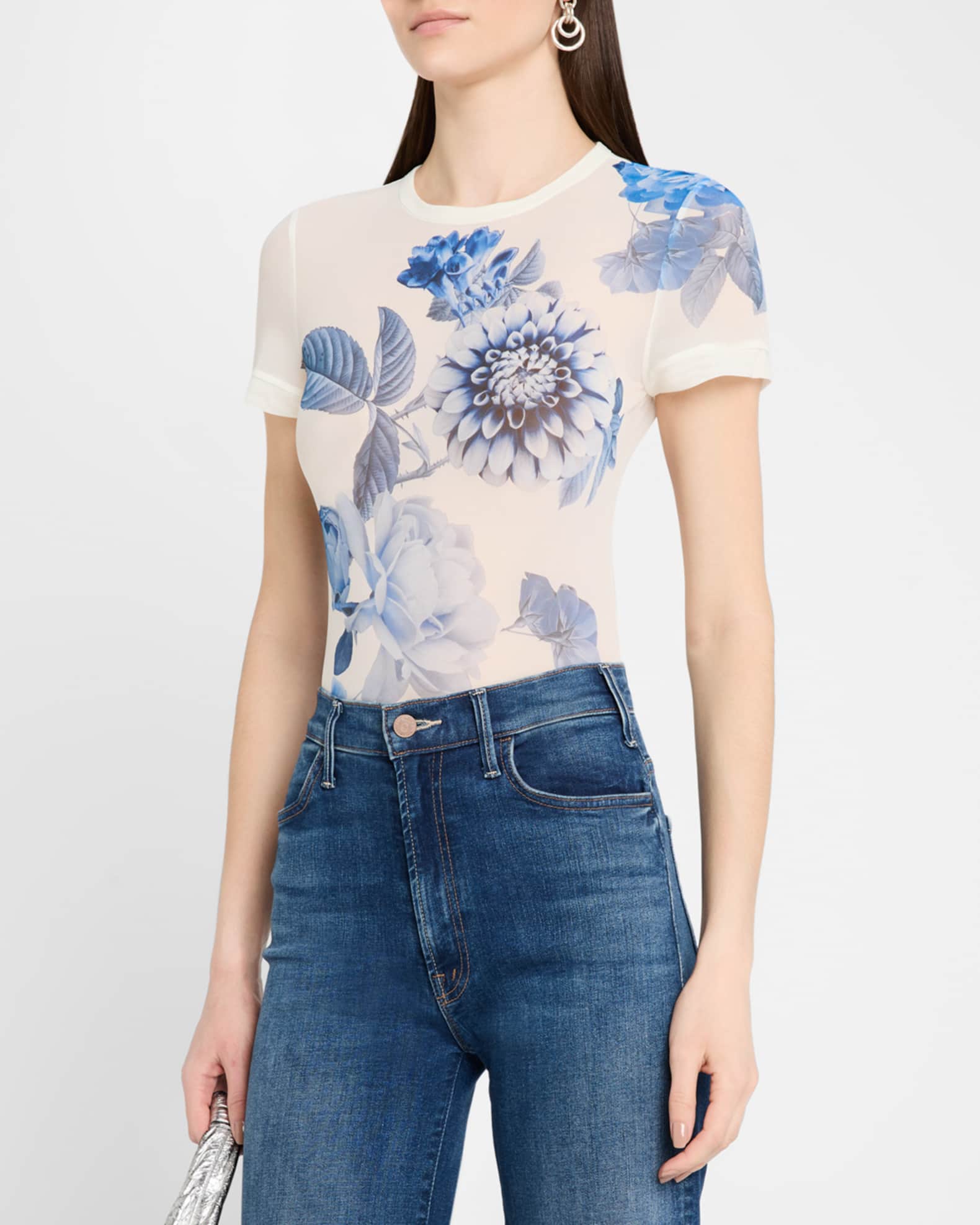 ALICE + OLIVIA Tess Crewneck Tee | Neiman Marcus
