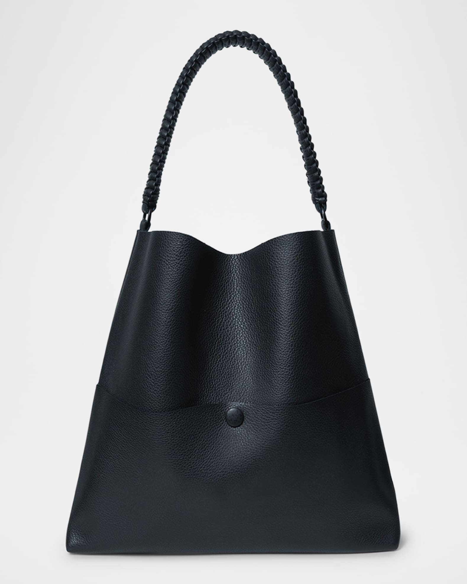 Slim Medium Grained Leather Tote Bag 0