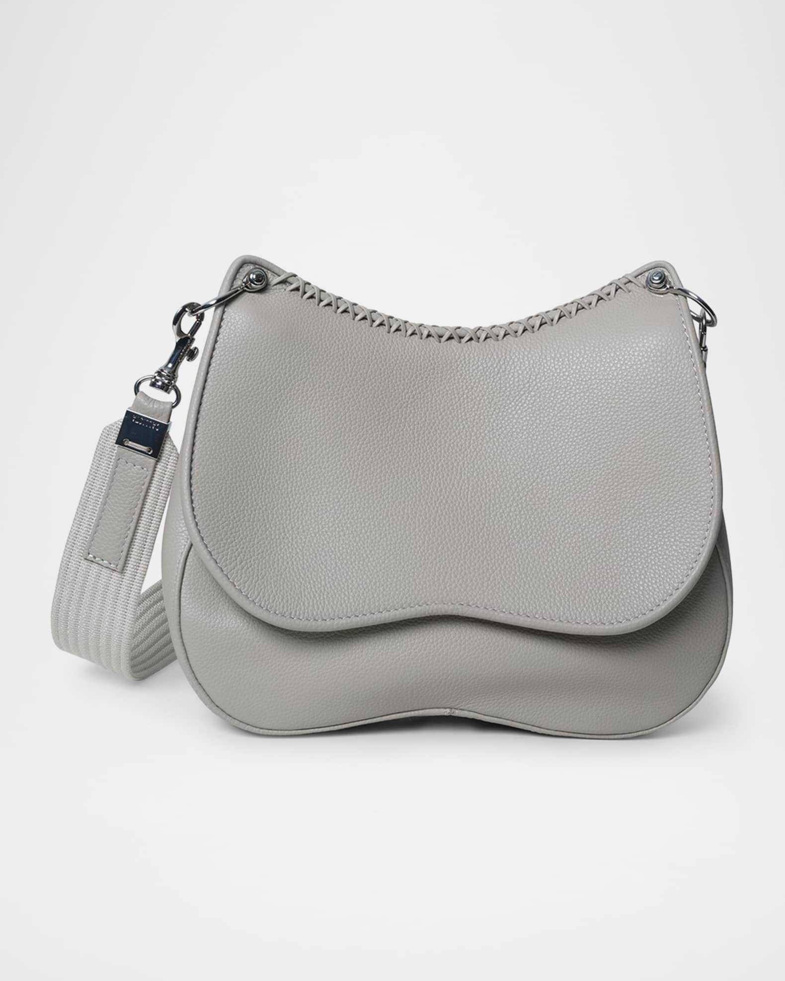 Medium Saddle Grained Leather Crossbody Bag 0