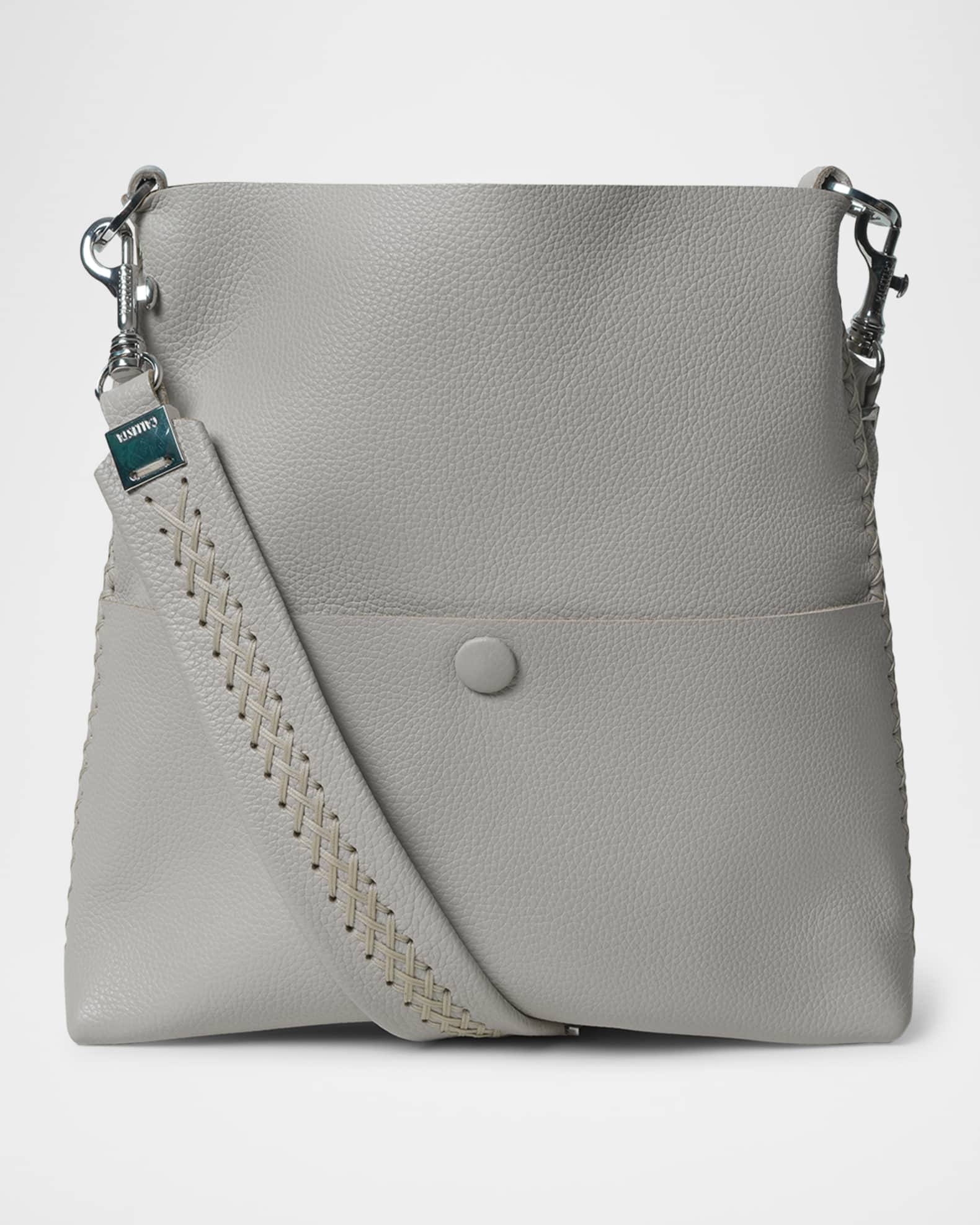 Slim Grain Leather Messenger Bag 0