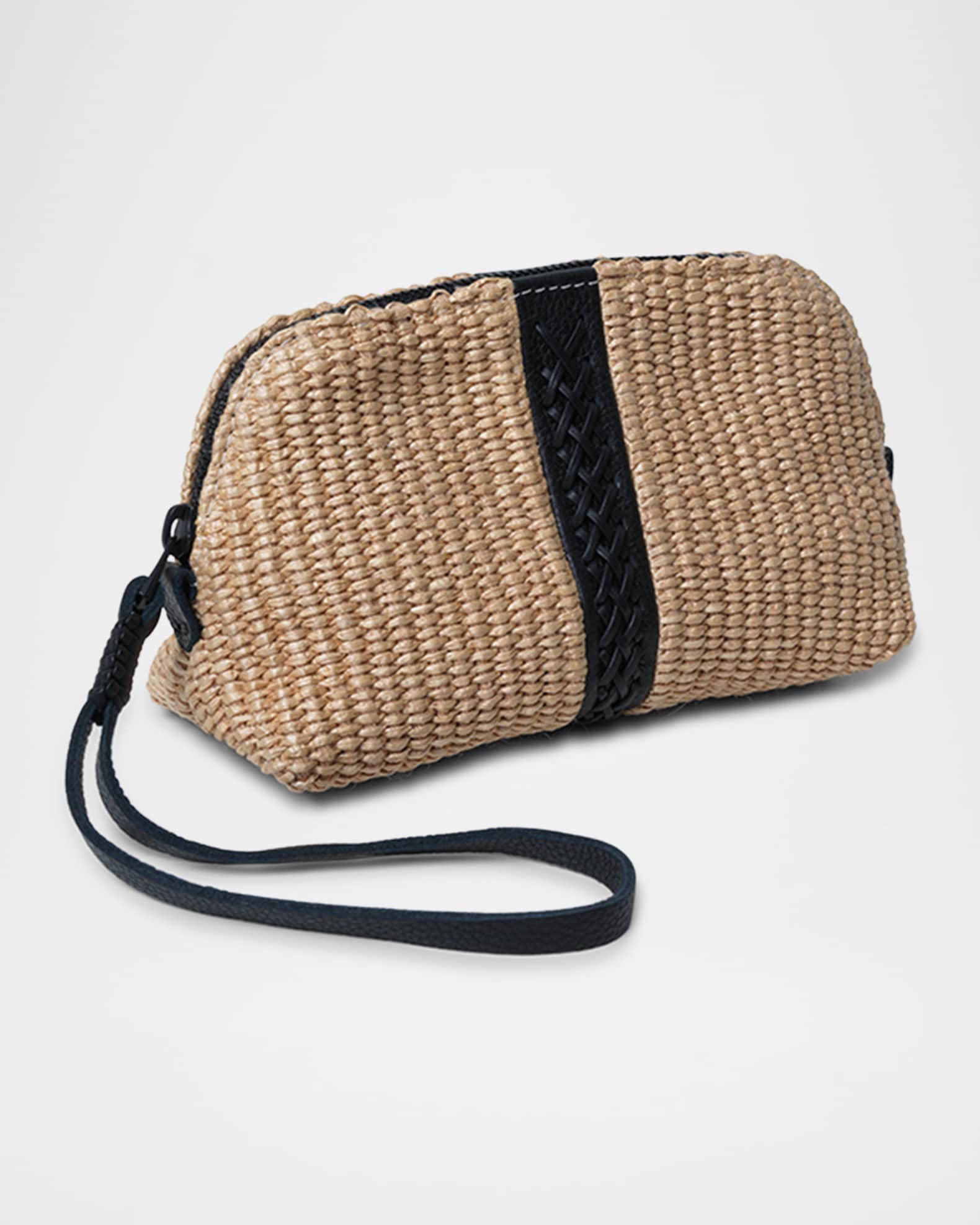 Woven Fabric & Leather Wristlet  1