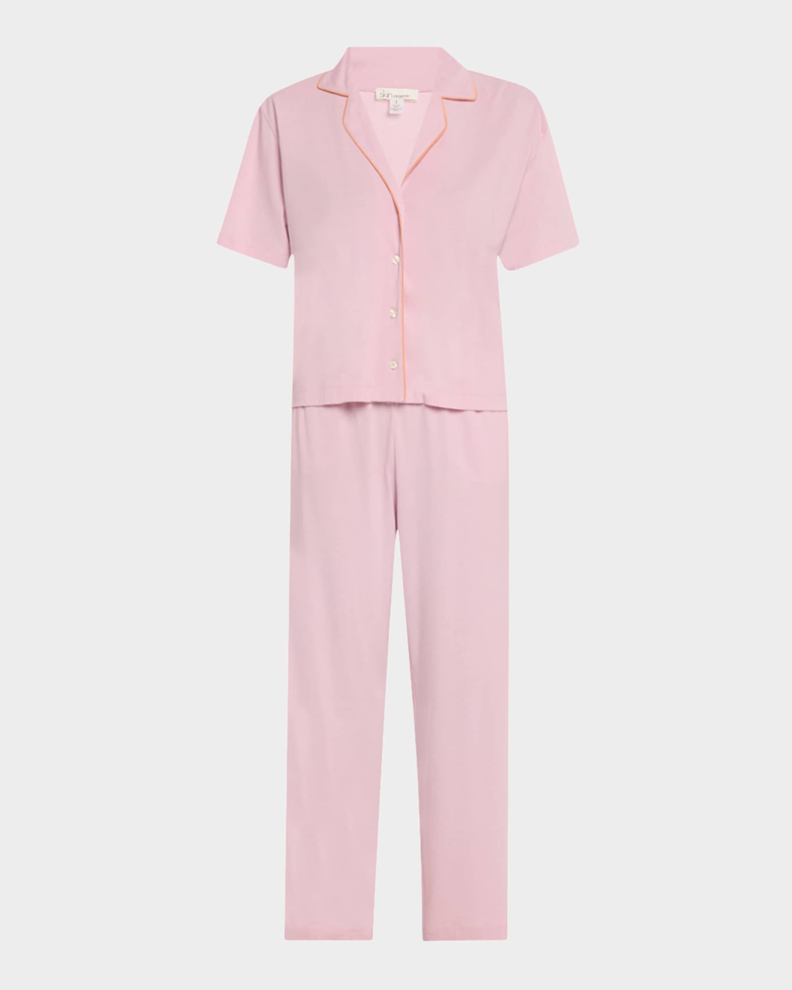 Cecily Cropped Pima Cotton Jersey Pajama Set 0