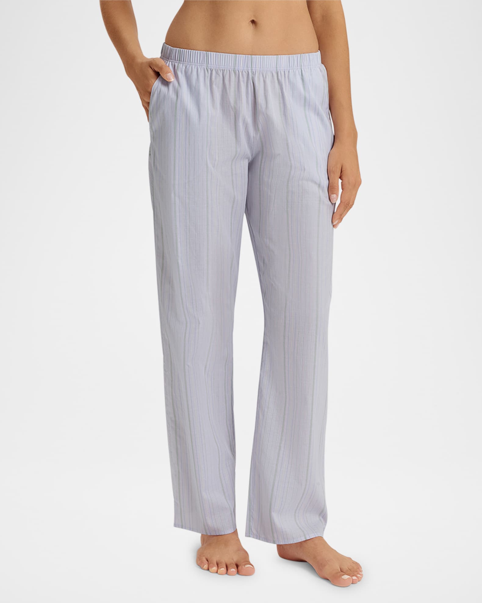 Striped Straight-Leg Cotton Lounge Pants 1