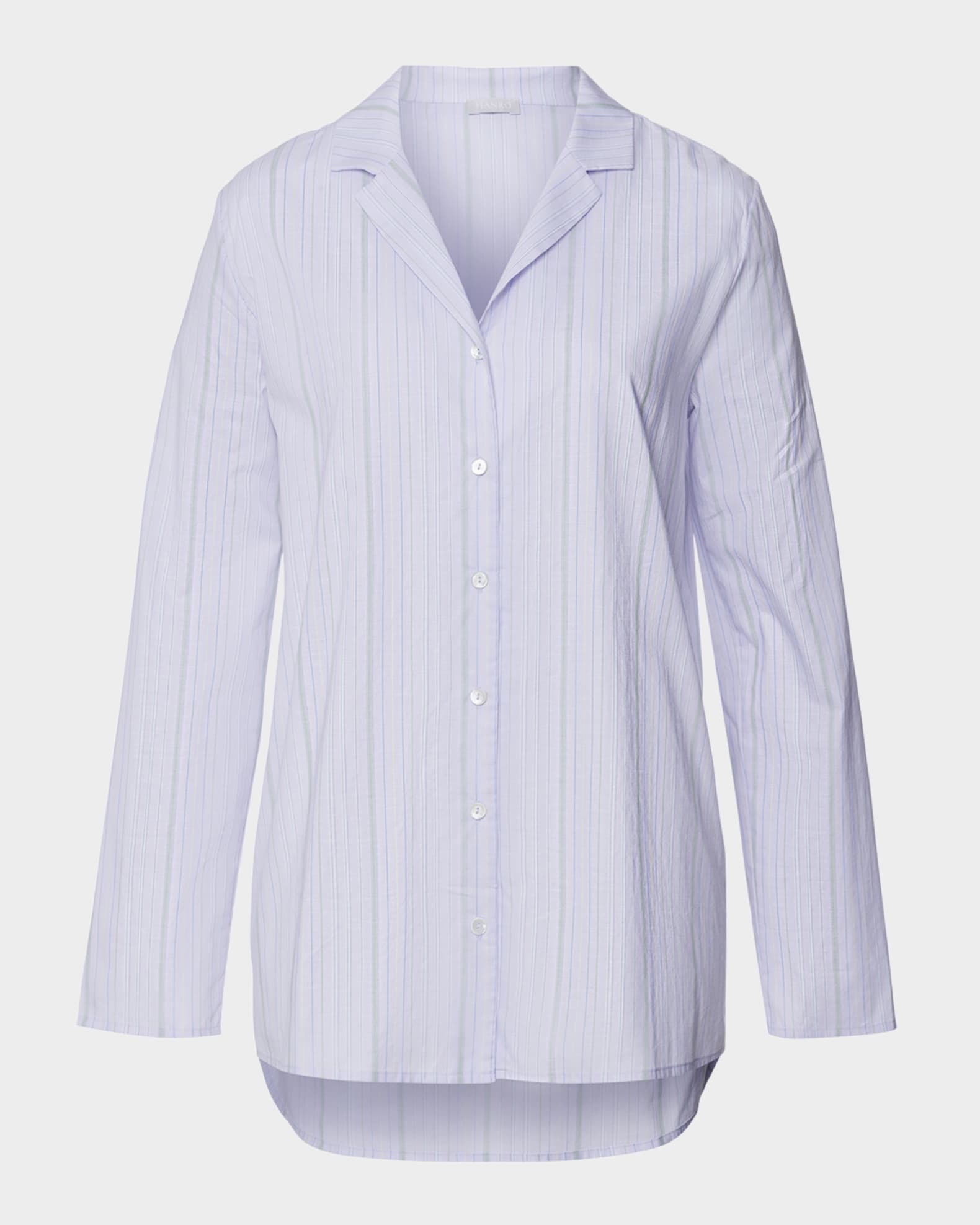 Striped Woven Cotton Sleep Shirt 0