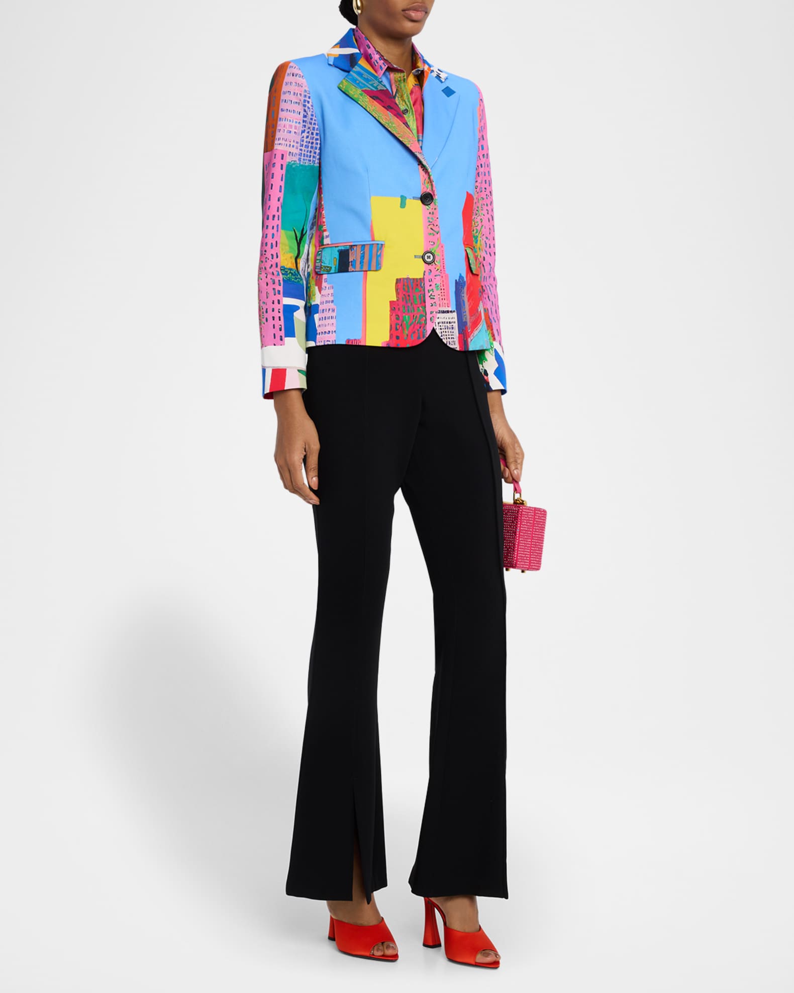 Libertine NYC Print Single-Breasted Short Jacket | Neiman Marcus