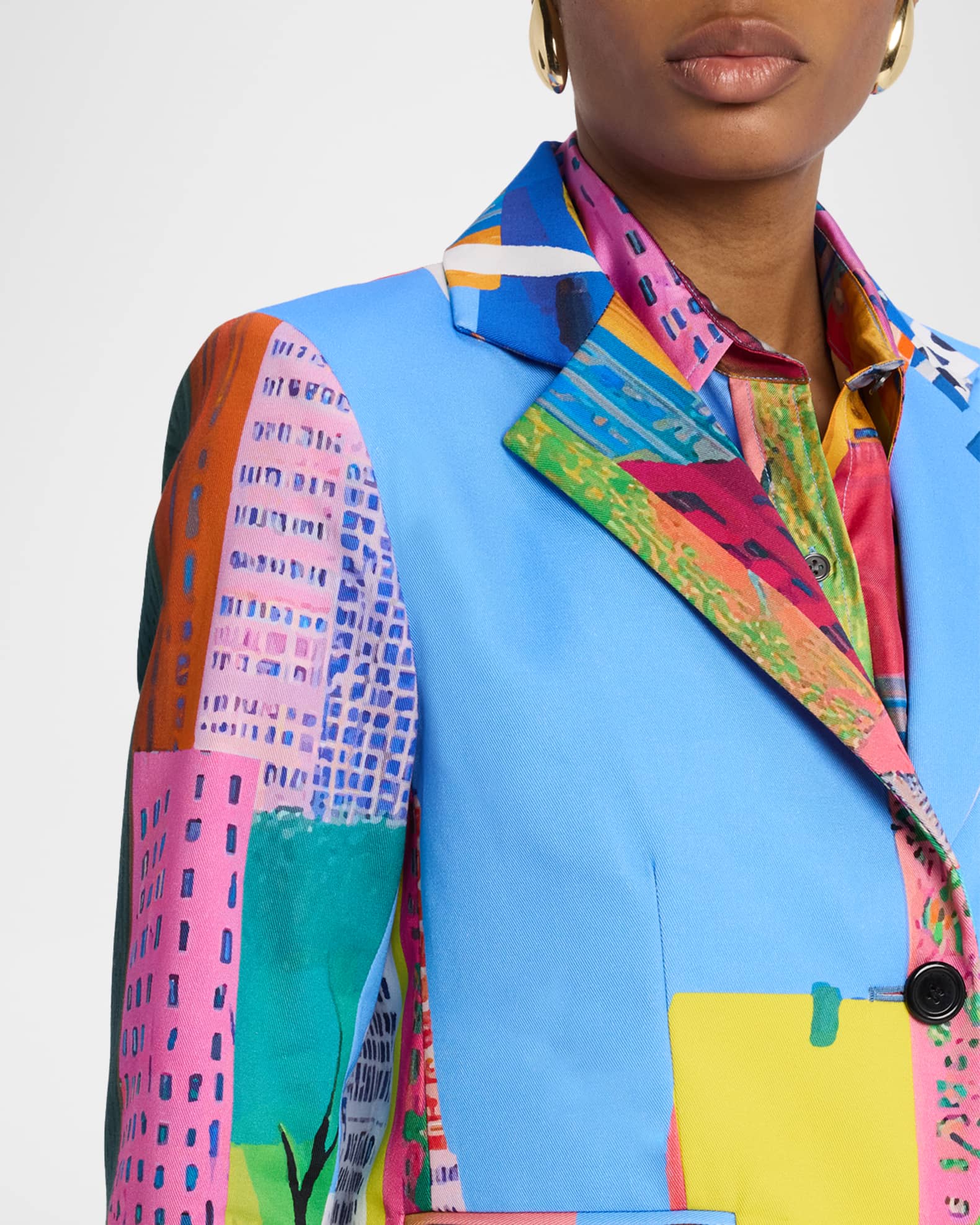 Libertine NYC Print Single-Breasted Short Jacket | Neiman Marcus
