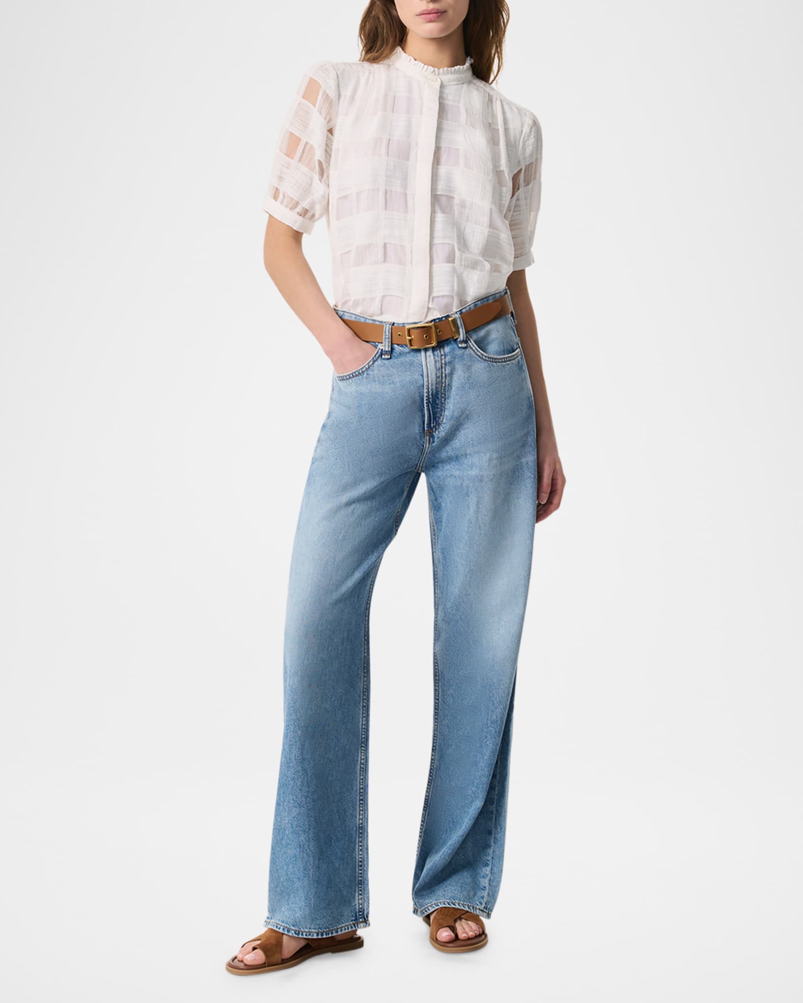Jordan Plaid Short-Sleeve Top  1