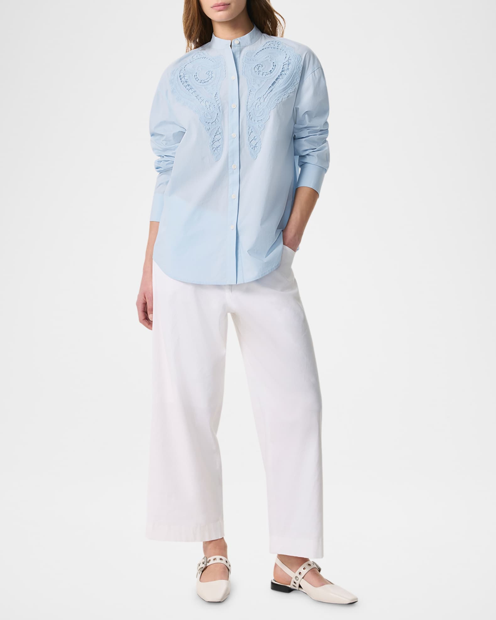 Ainsley Long-Sleeve Embroidered Shirt  1