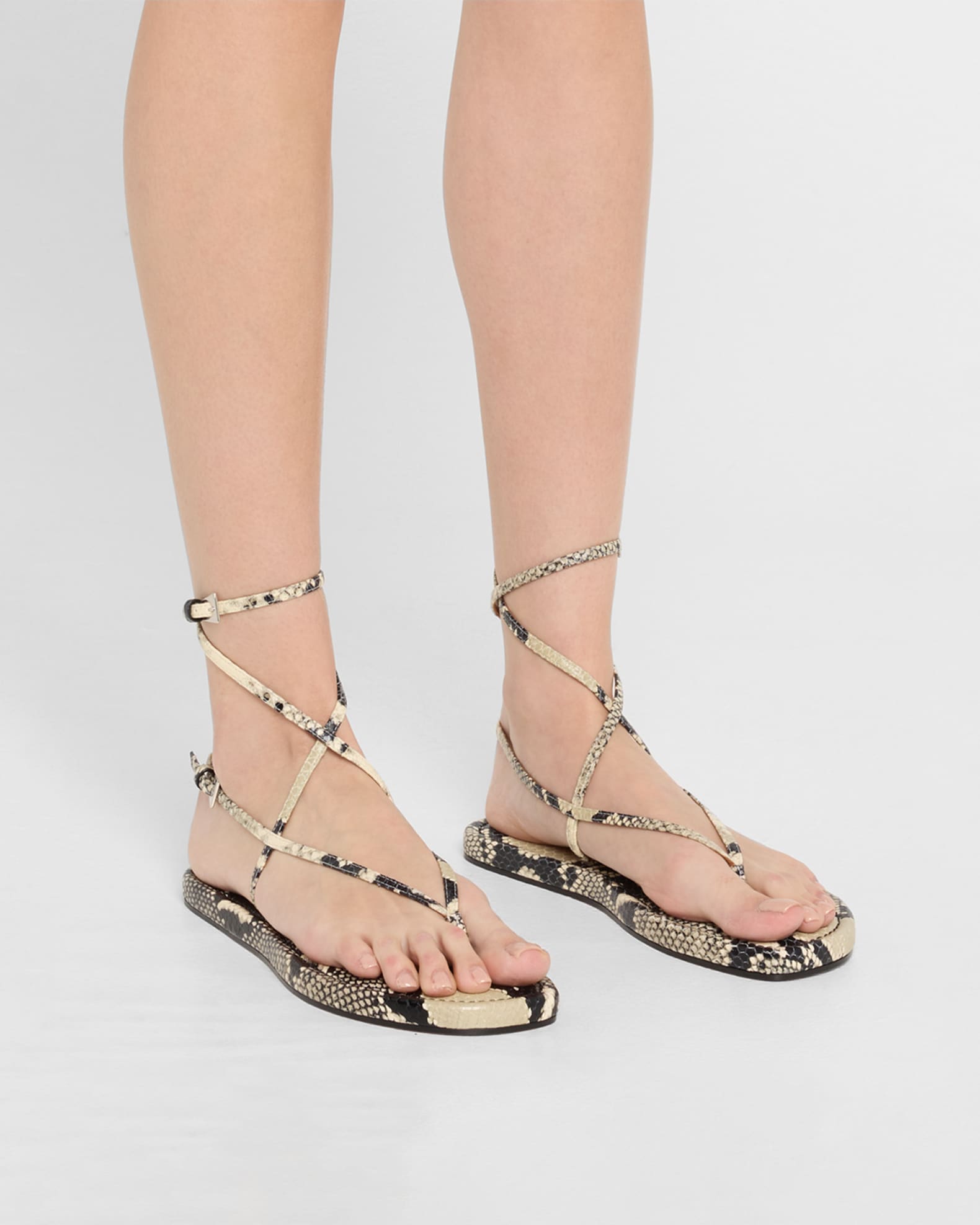 Paris Texas【関税送料込】パイソンプリントメタリックサンダル Paris Texas Hydra Snake-Embossed Strappy Sandals | Neiman Marcus