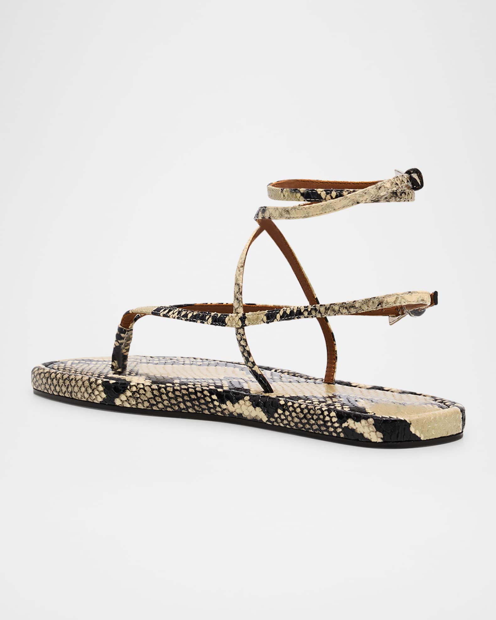 Paris Texas【関税送料込】パイソンプリントメタリックサンダル Paris Texas Hydra Snake-Embossed Strappy Sandals | Neiman Marcus