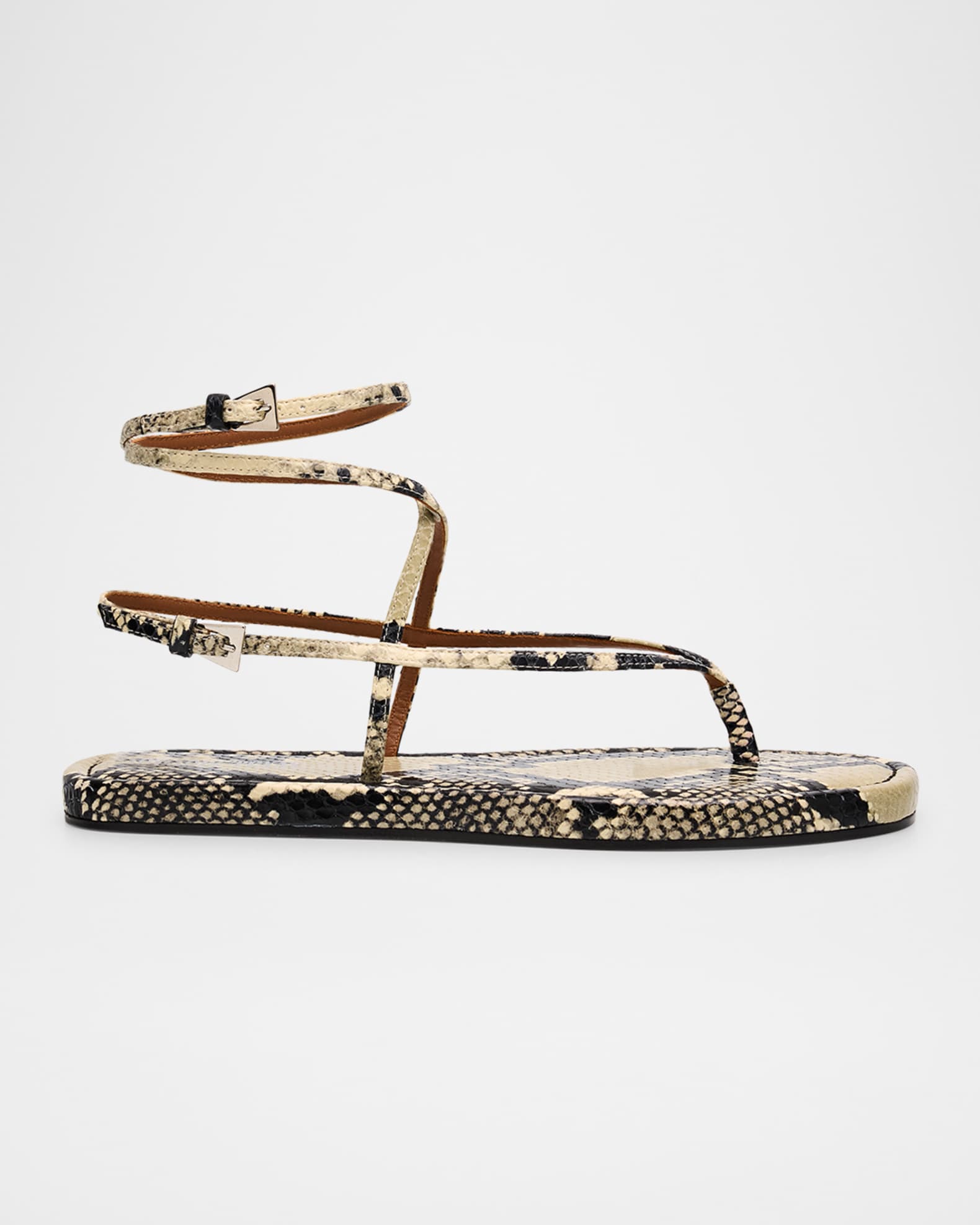 Hydra Snake-Embossed Strappy Sandals