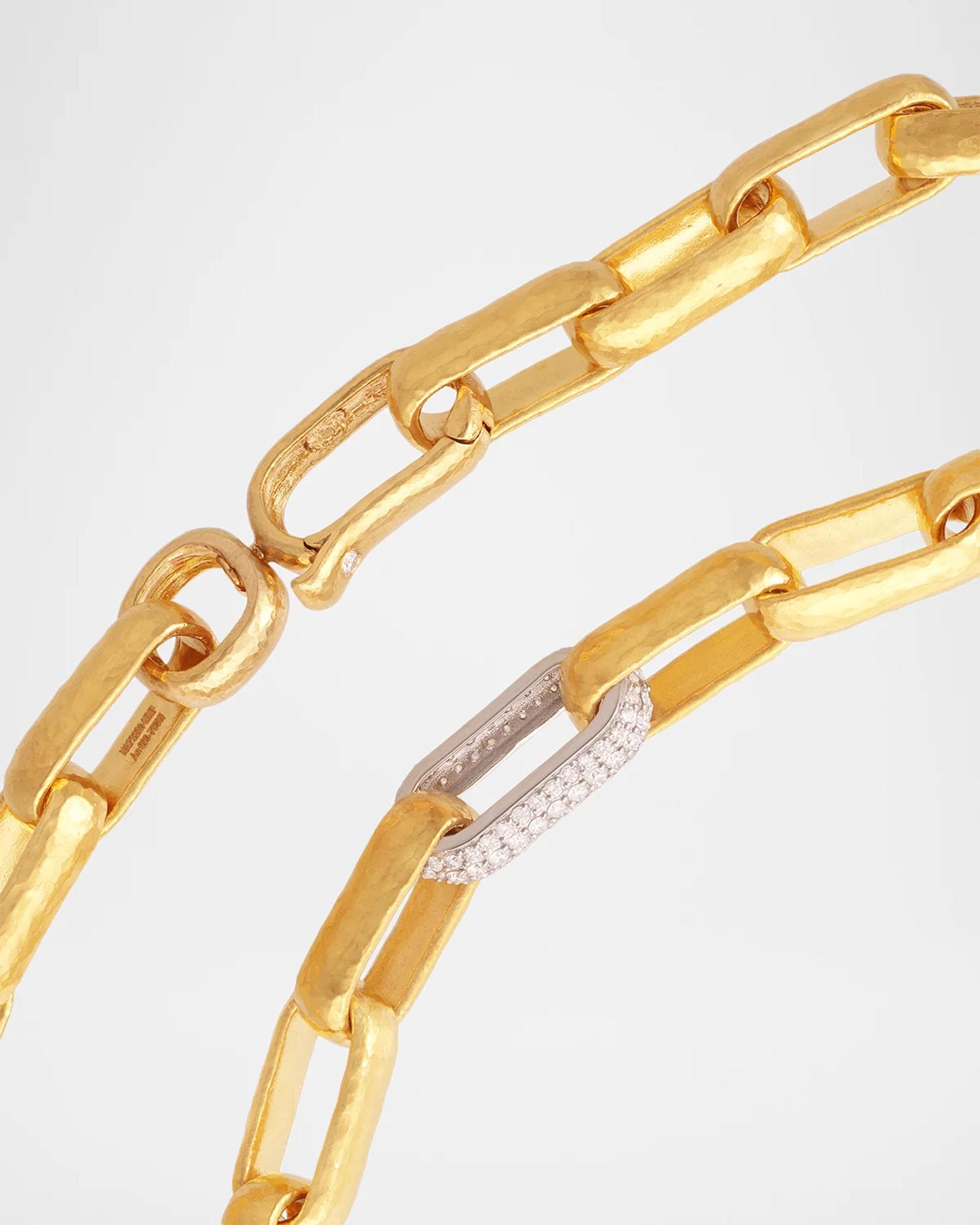 Gurhan Hoopla 24K Gold Diamond Pave Statement Chain Necklace | Neiman ...
